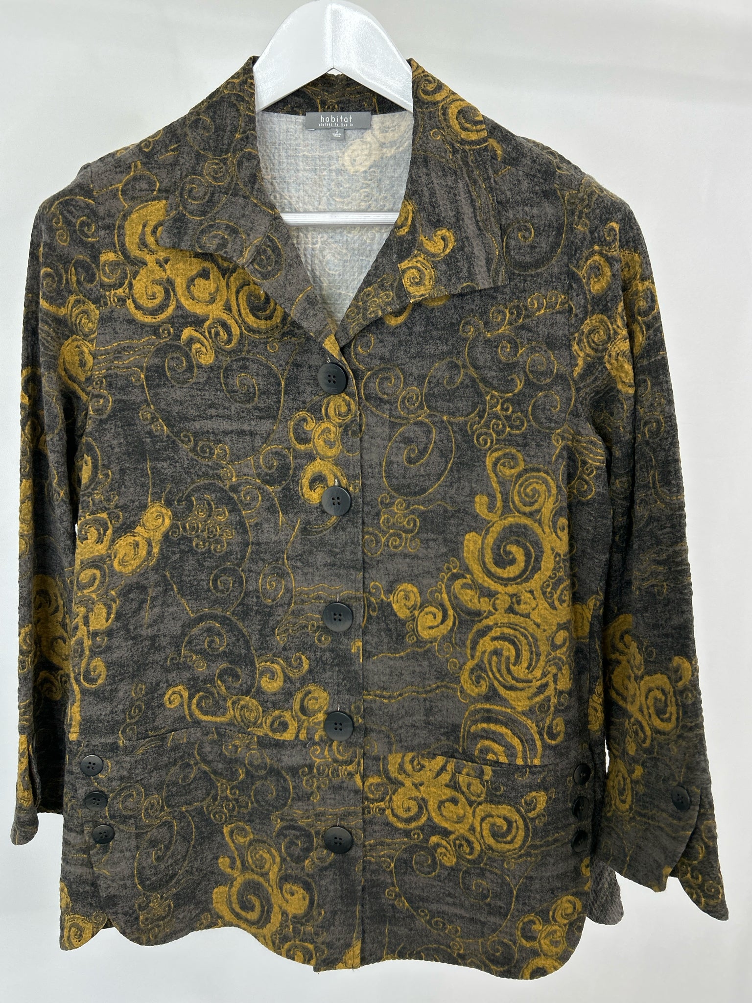 HABITAT Size S Black and Gold Women Jacket NWT