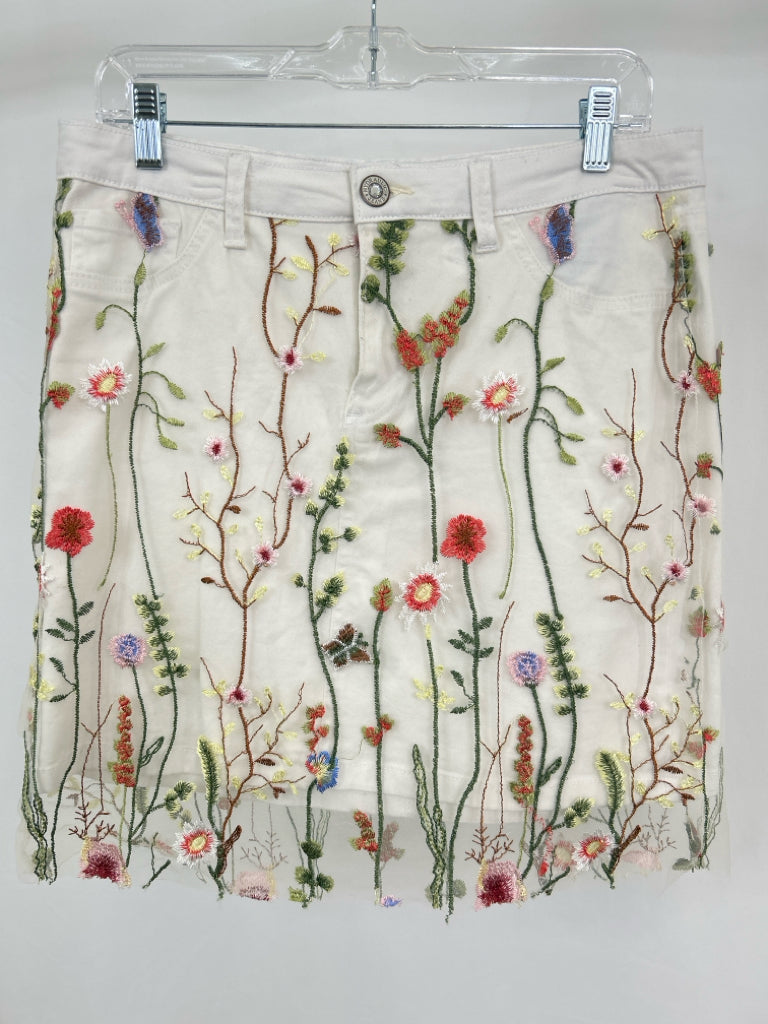 HYDRAULIC Women Size 10 Cream floral print Skirt