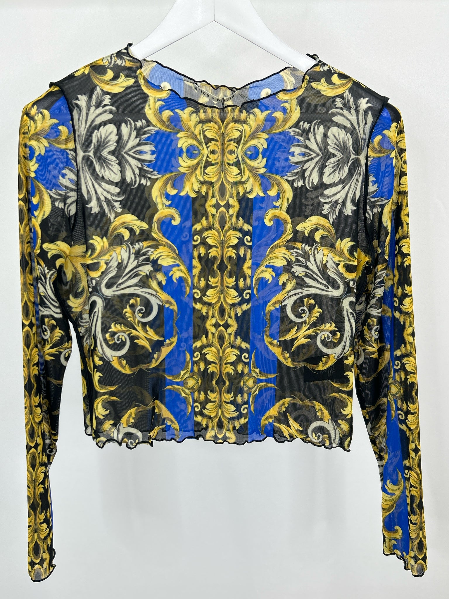 ALICE + OLIVIA Size L blue and black Women Top