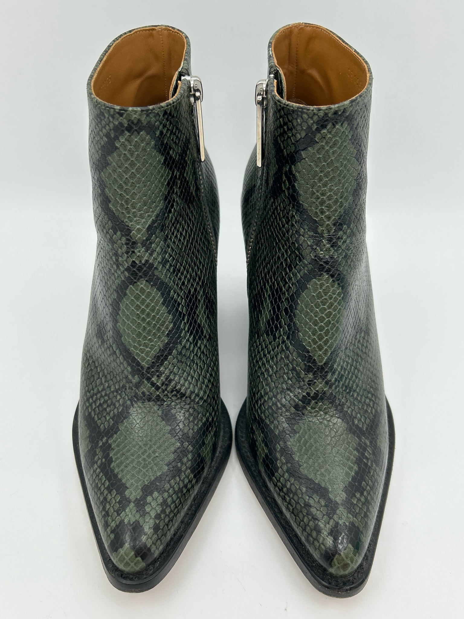 CHLOE Size 38.5 GREEN AND BLACK Women Booties