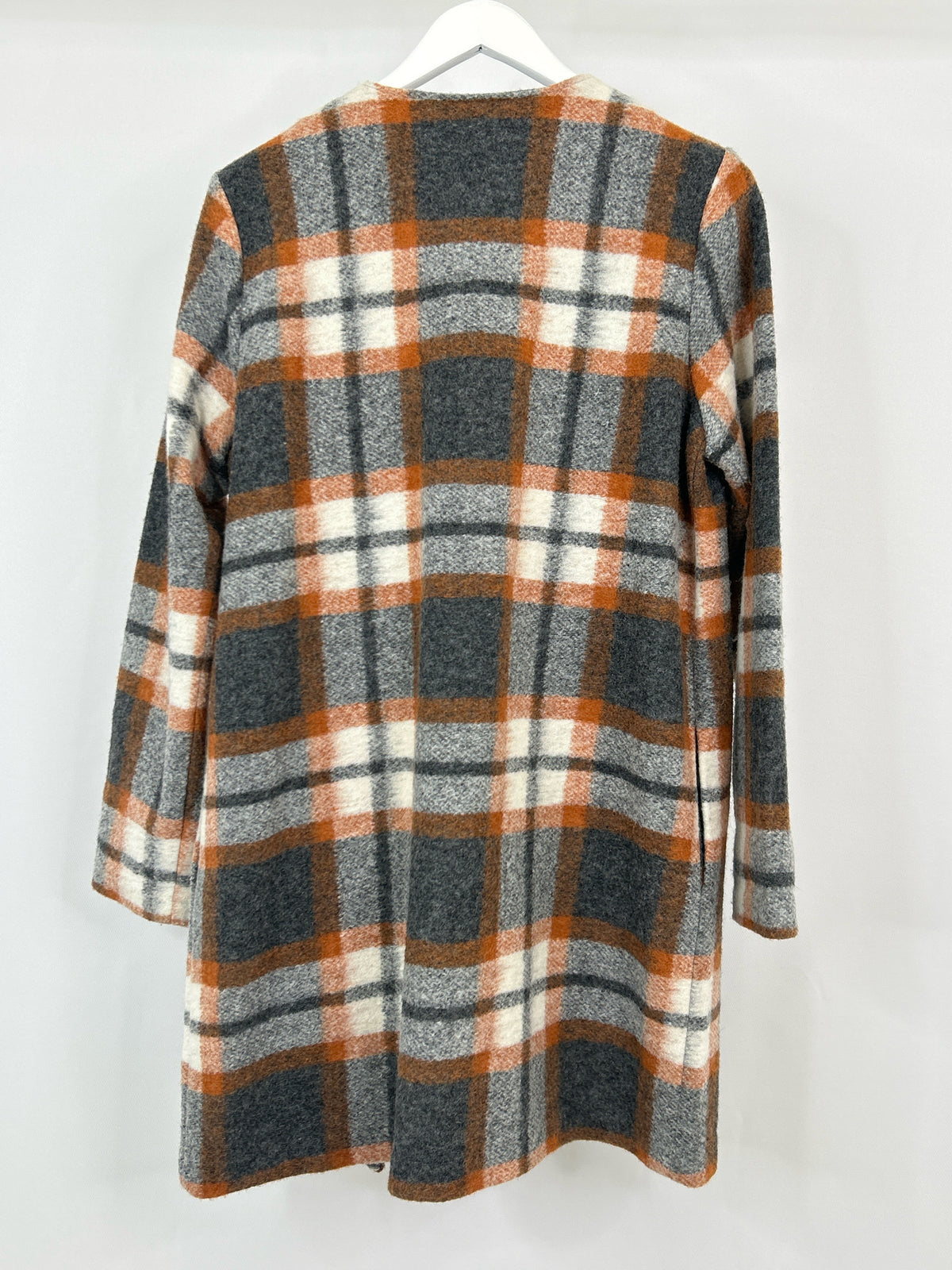 MAX STUDIO Size L GRAY PLAID Women Jacket