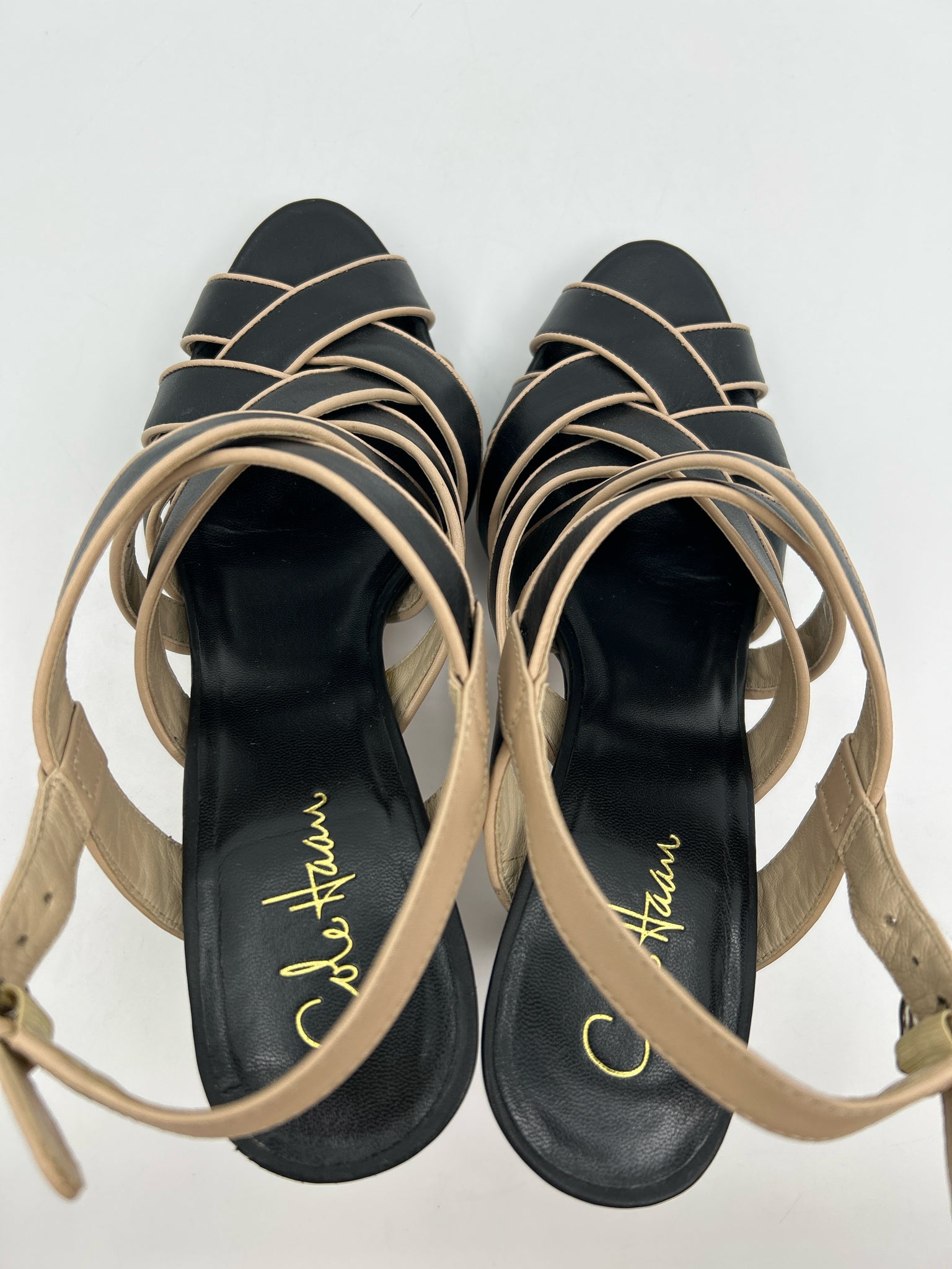 COLE HAAN Size 10.5B black and cream Women Sandal