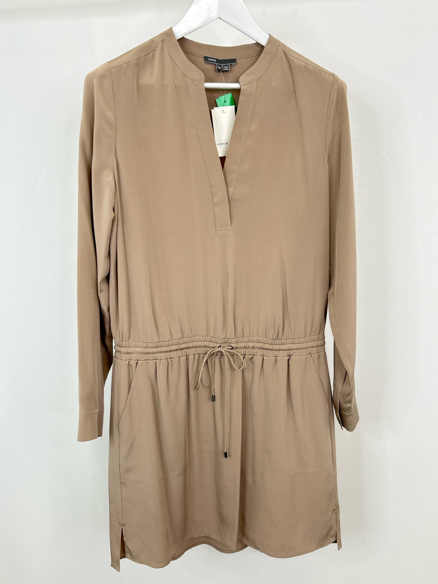 VINCE. Size 12 Beige Women Dress NWT