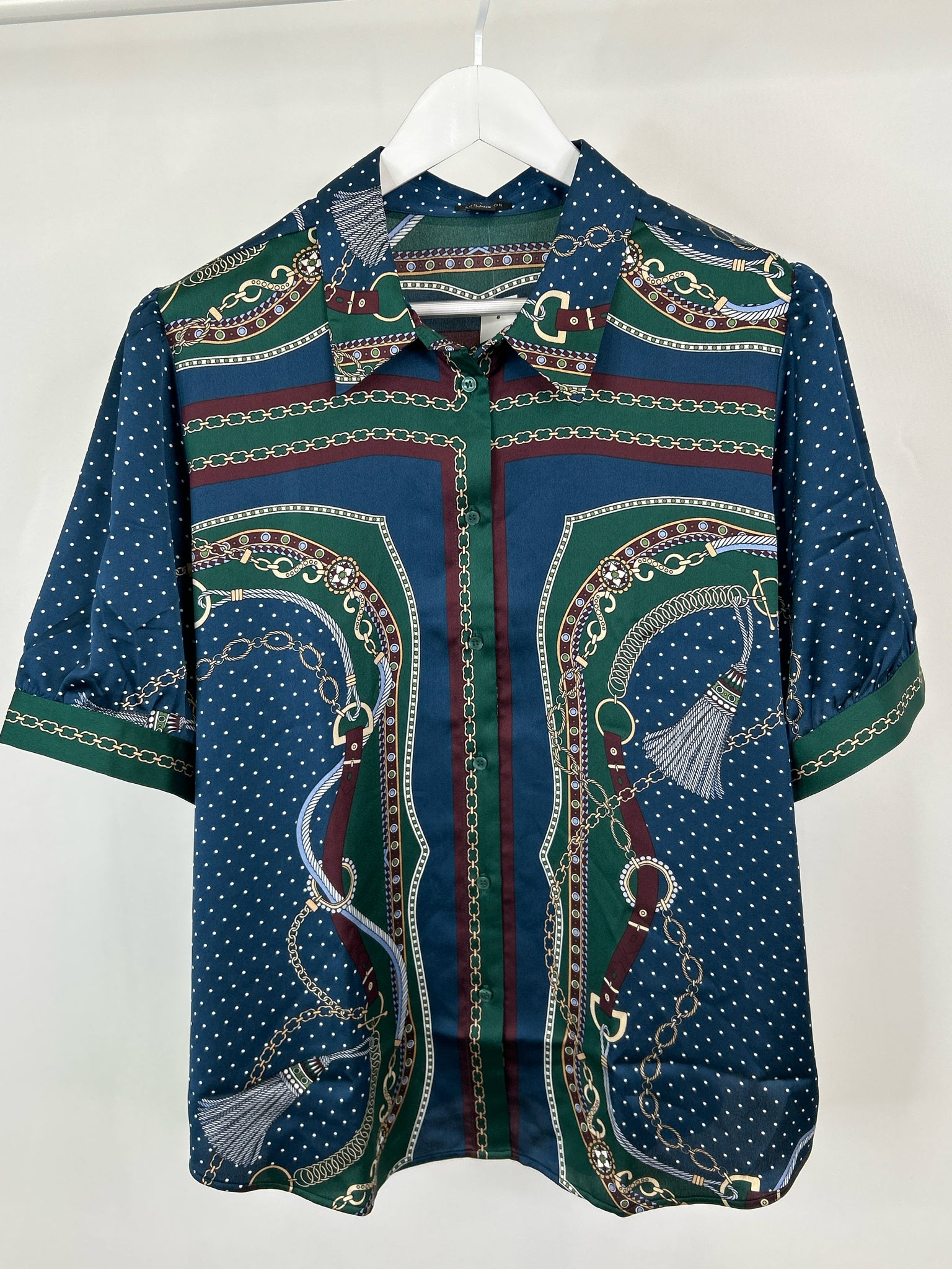 ANN TAYLOR Size XXL GREEN AND NAVY Women Shirt