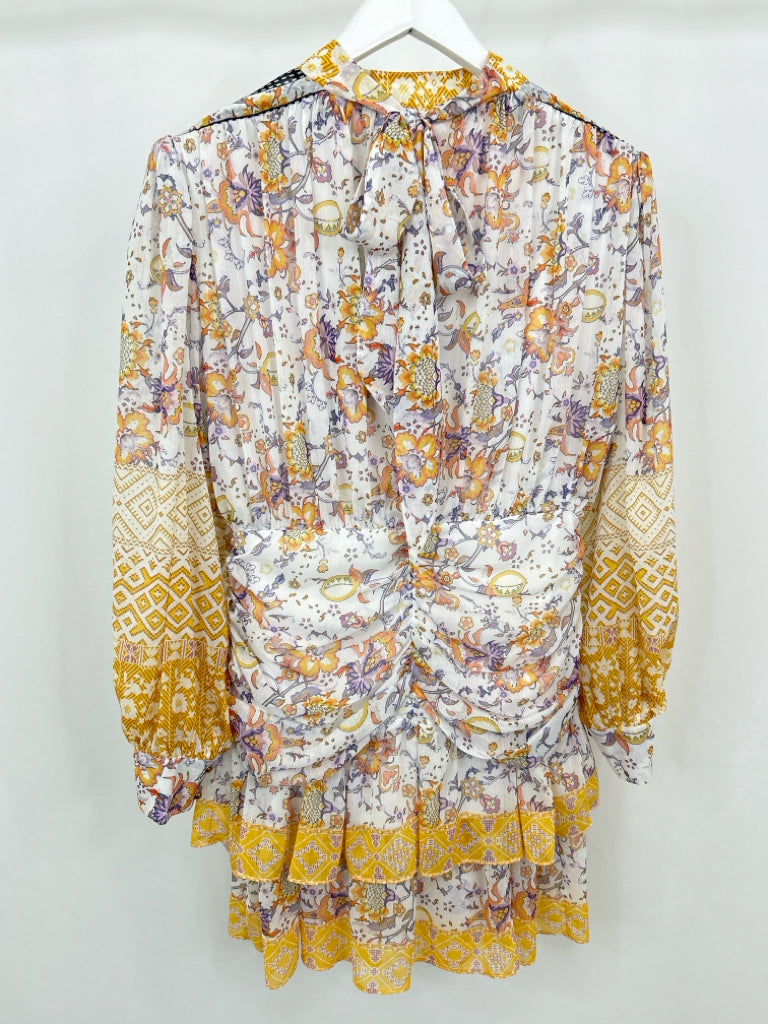 BEULAH Women Size L WHITE AND YELLOW Dress