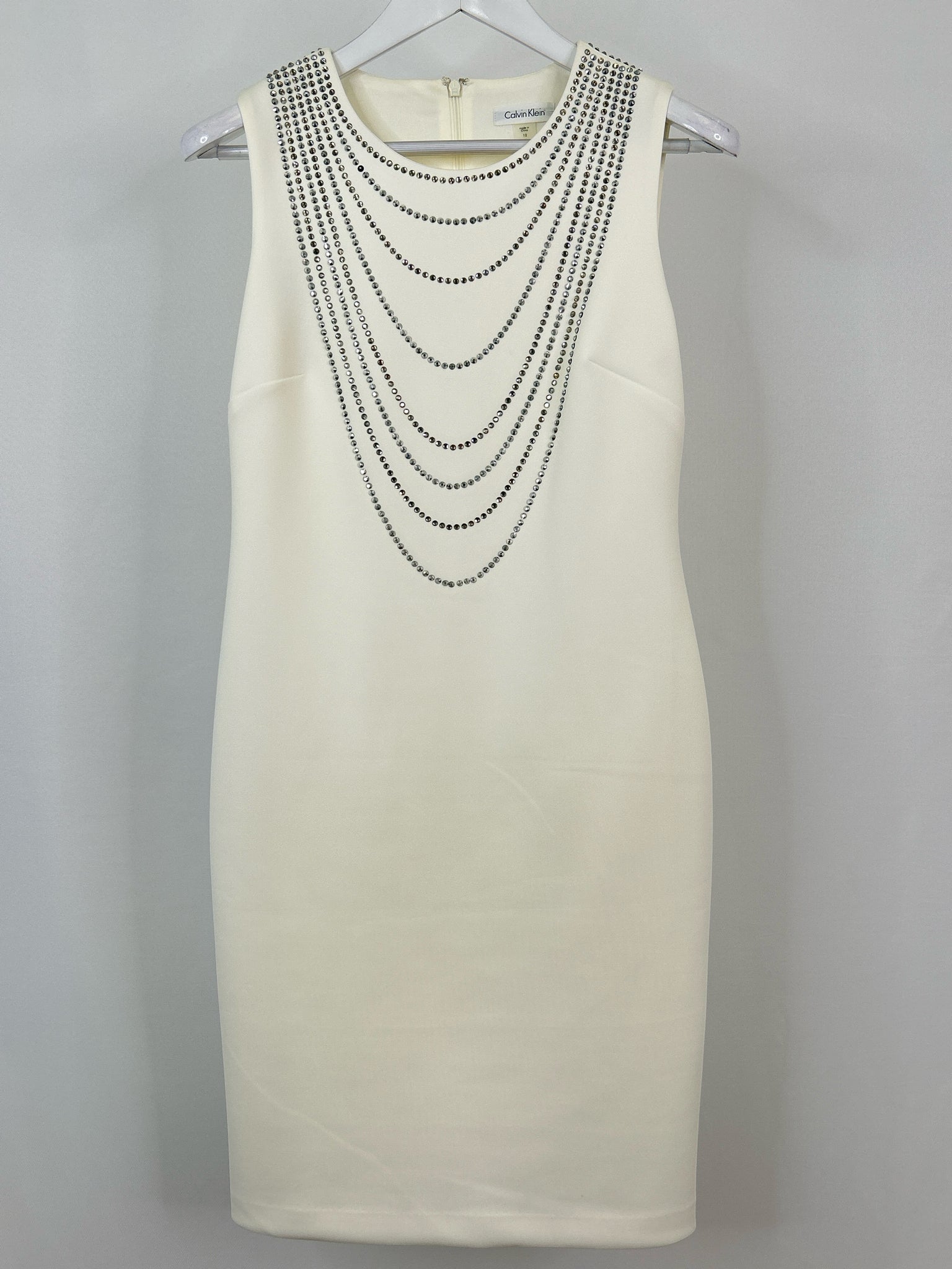CALVIN KLEIN Size 10 Cream Women Dress NWT