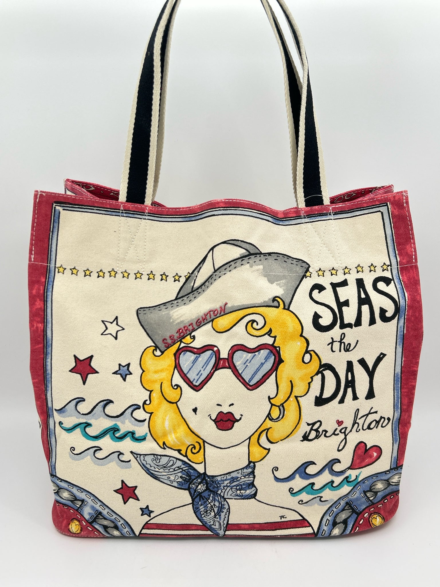 BRIGHTON CREAM AND RED Women Tote