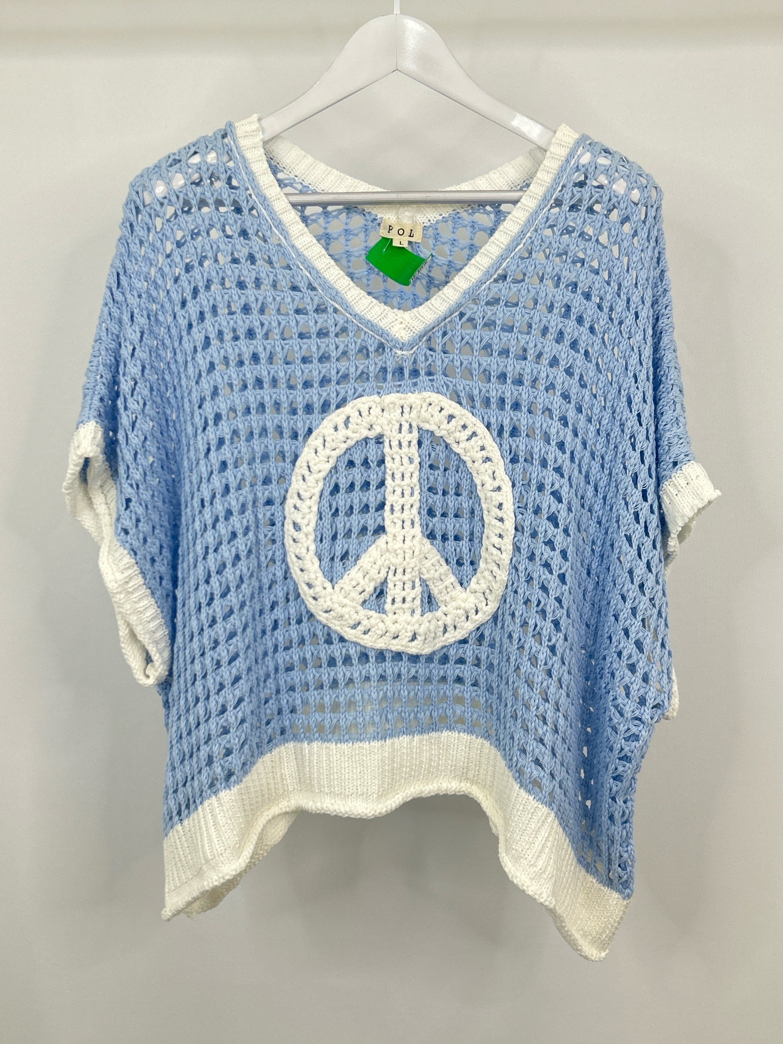 POL Size L blue and white Women Sweater