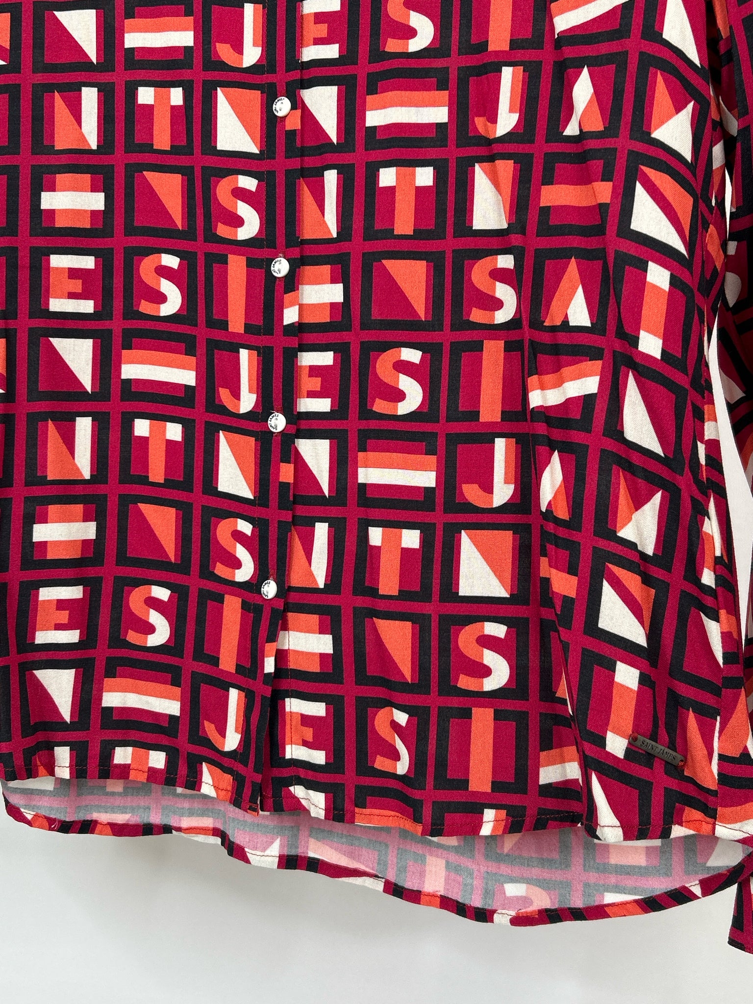 Saint James Size 40/8 Red Print Women's Shirt