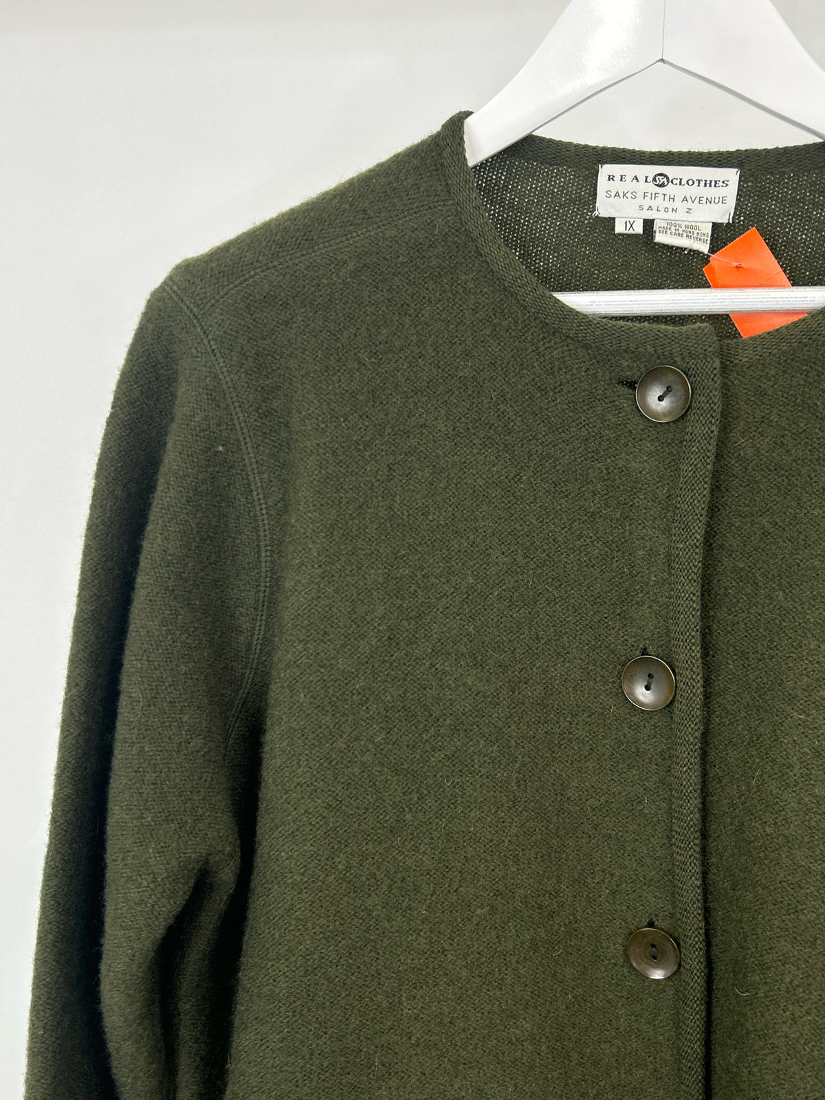 SAKS FIFTH AVENUE Size 1X Green Women Cardigan