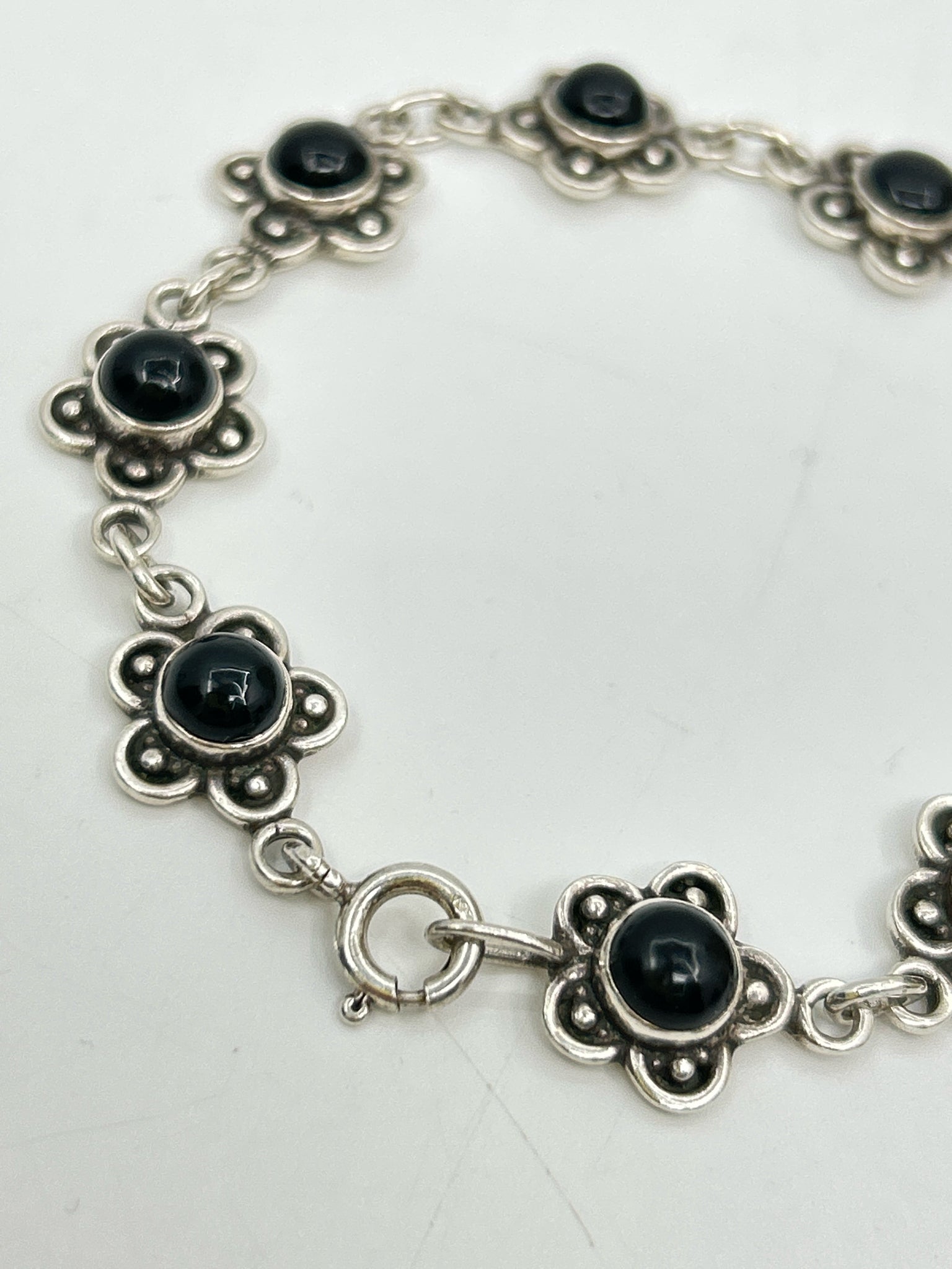 Taxco CIL Mexico Silver and Black Bracelet