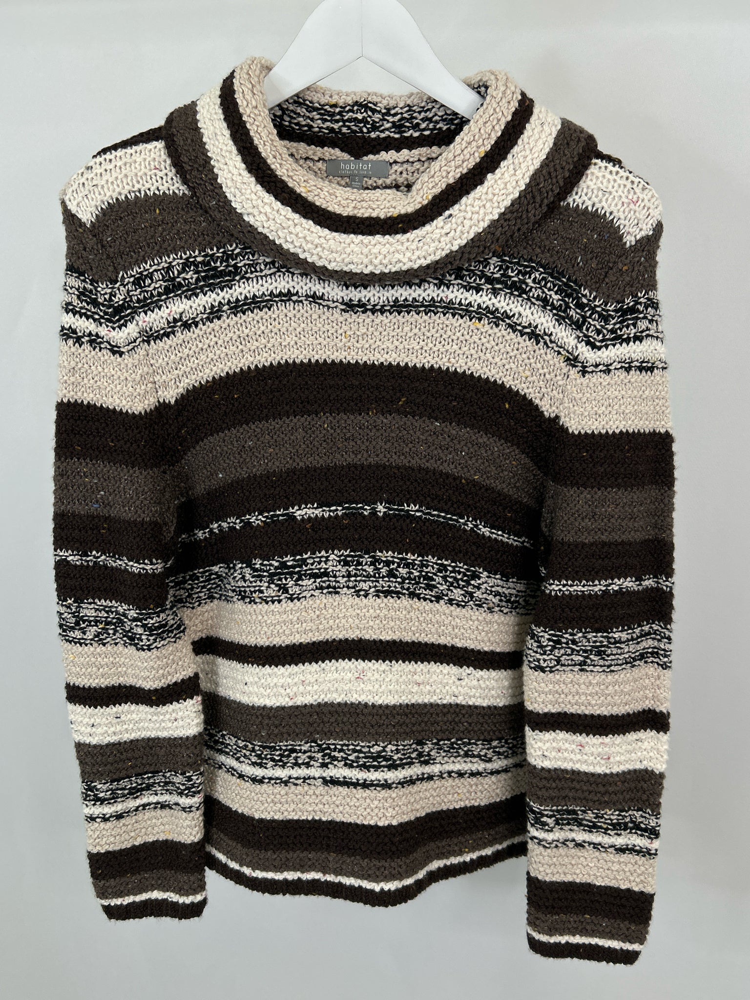 HABITAT Size S Brown and White Women Sweater