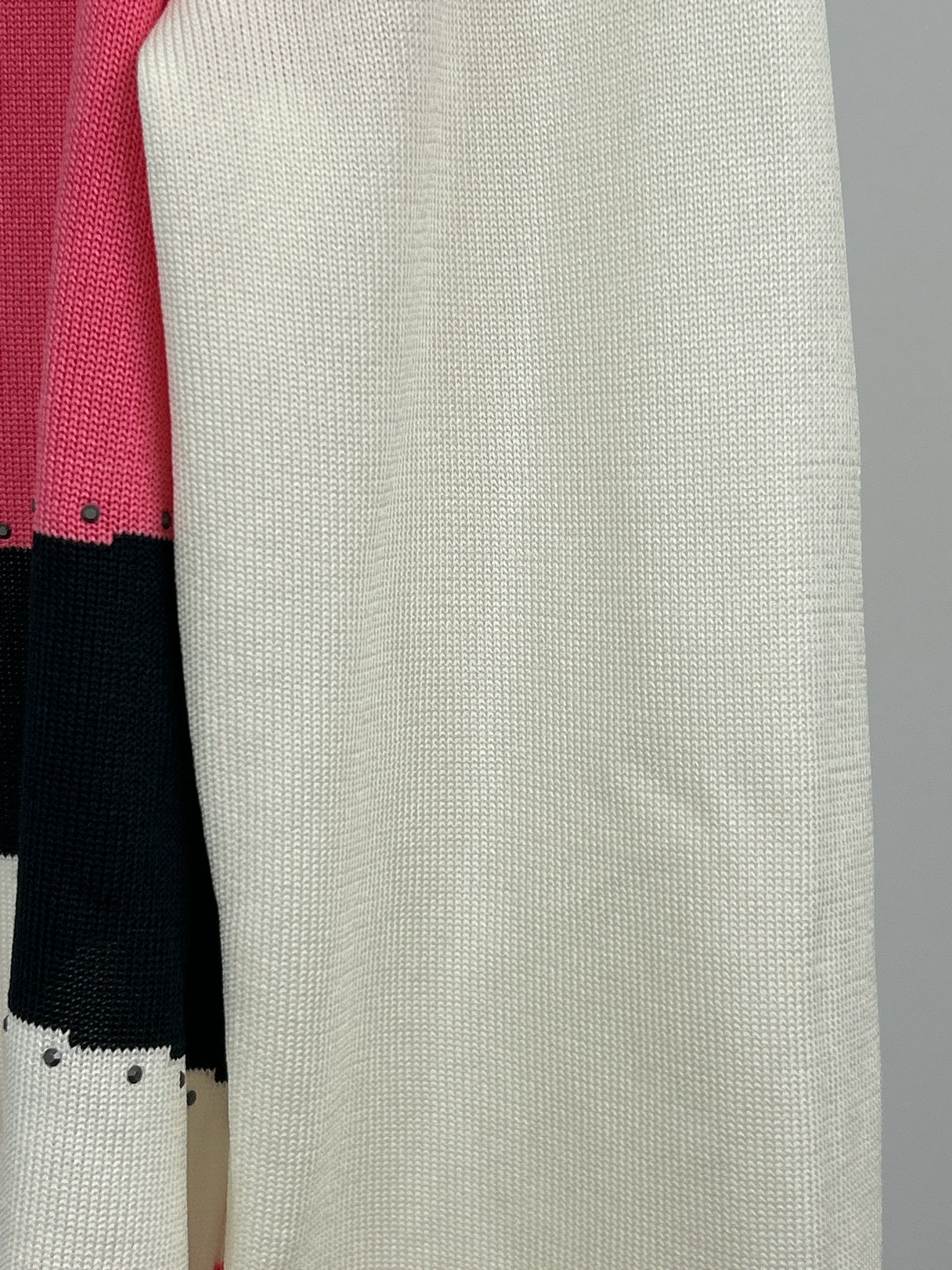 MING WANG Size L White Print Women Cardigan