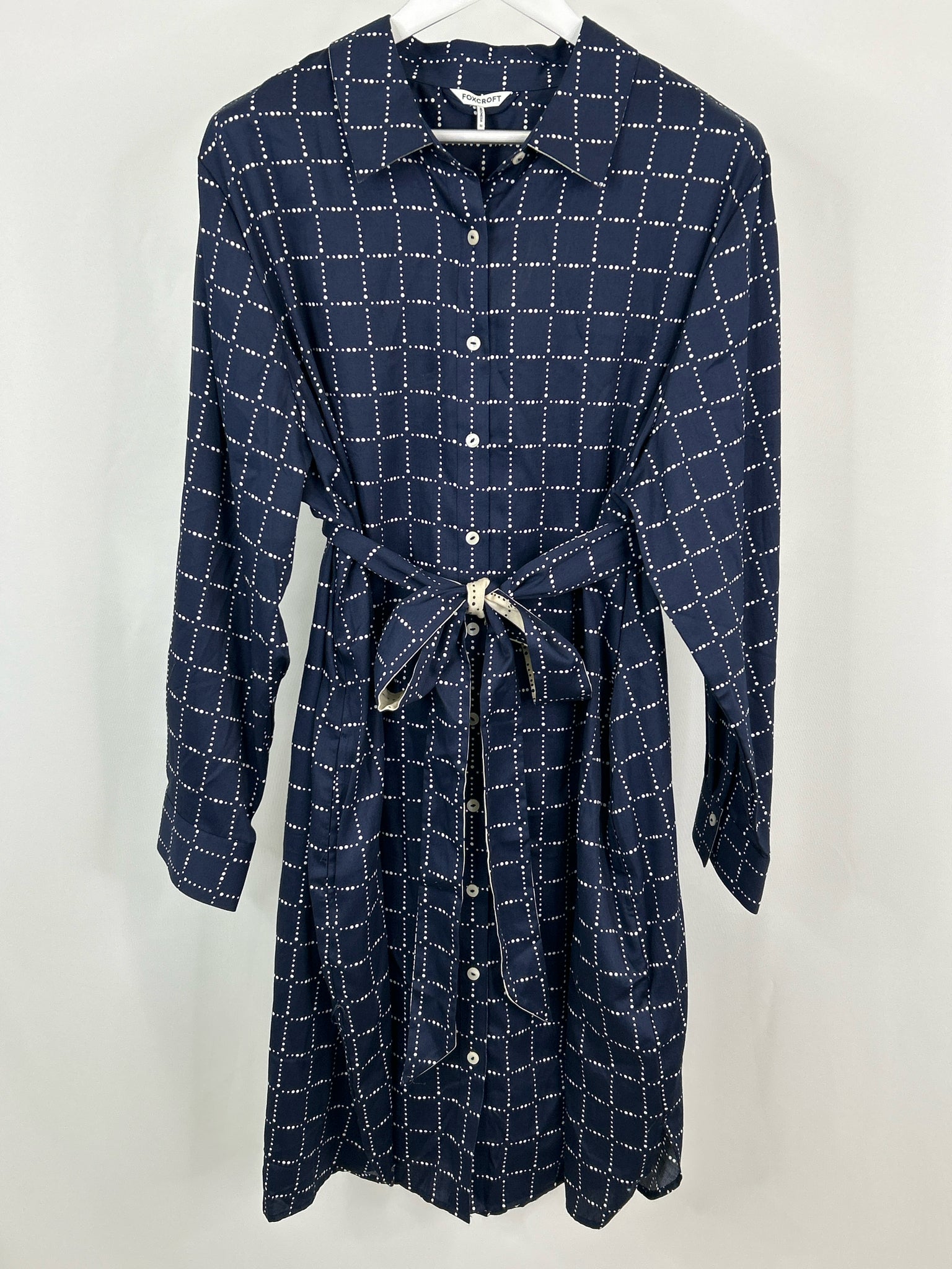 FOXCROFT Size 3X Navy Print Women Dress