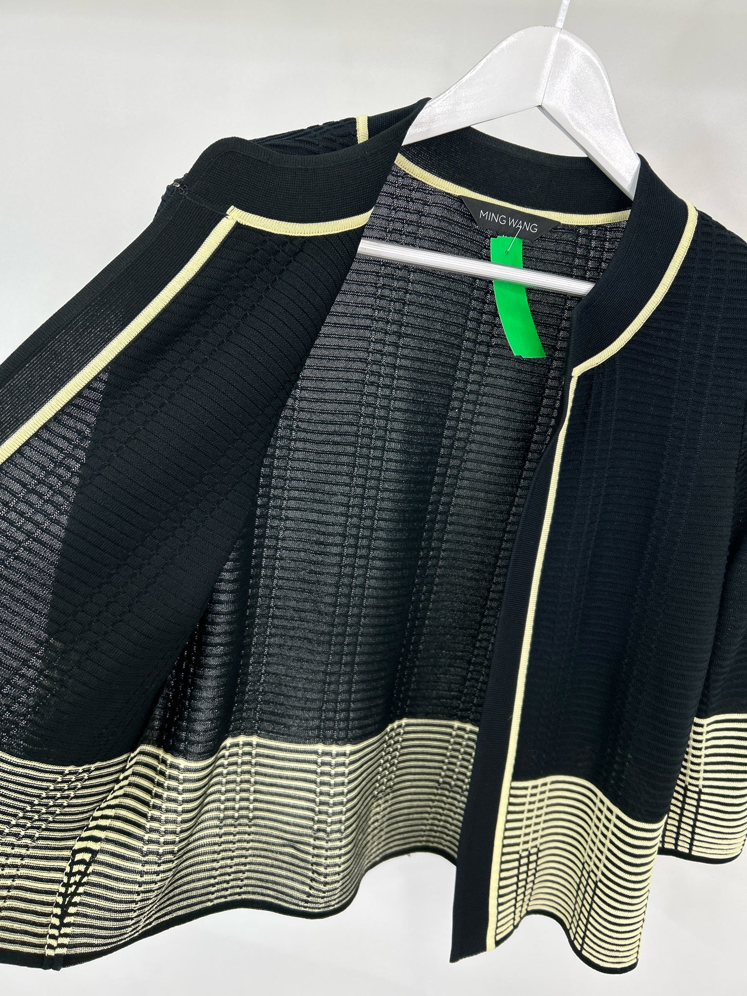 MING WANG Size M black and cream Women Cardigan