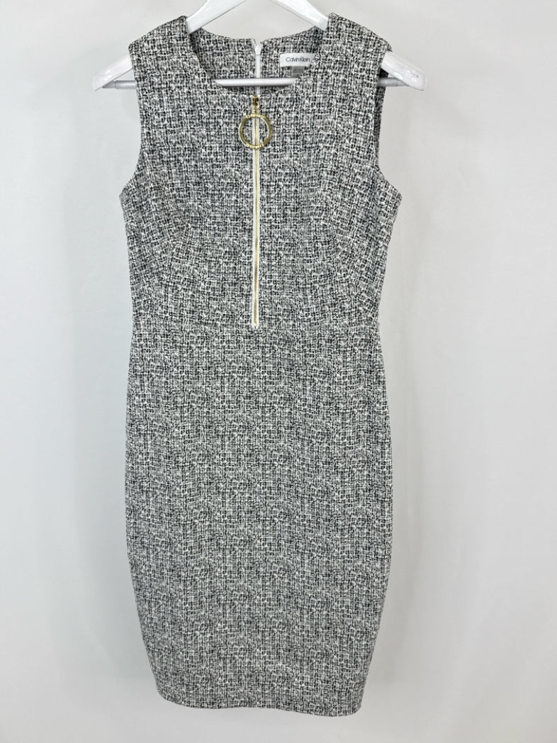 CALVIN KLEIN Size 8 White and black Women Dress