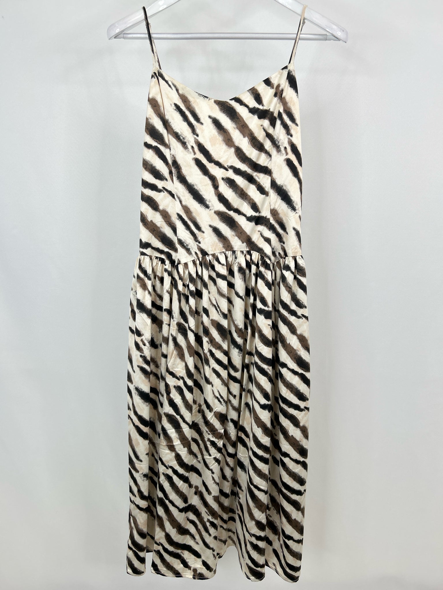 LUMIERE Size L Brown Print Women Dress NWT