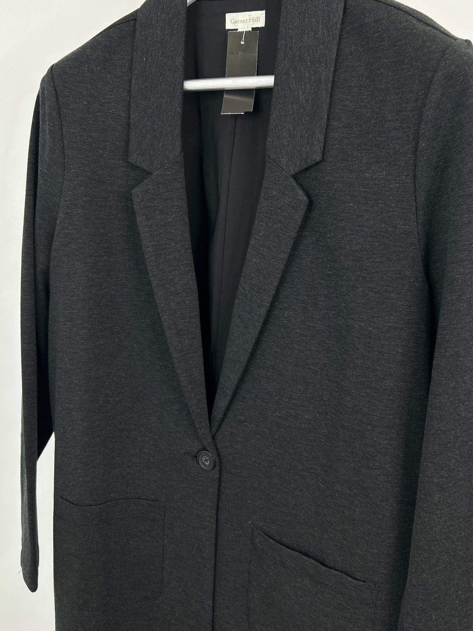 Garnet Hill Size 12 Charcoal Women Blazer