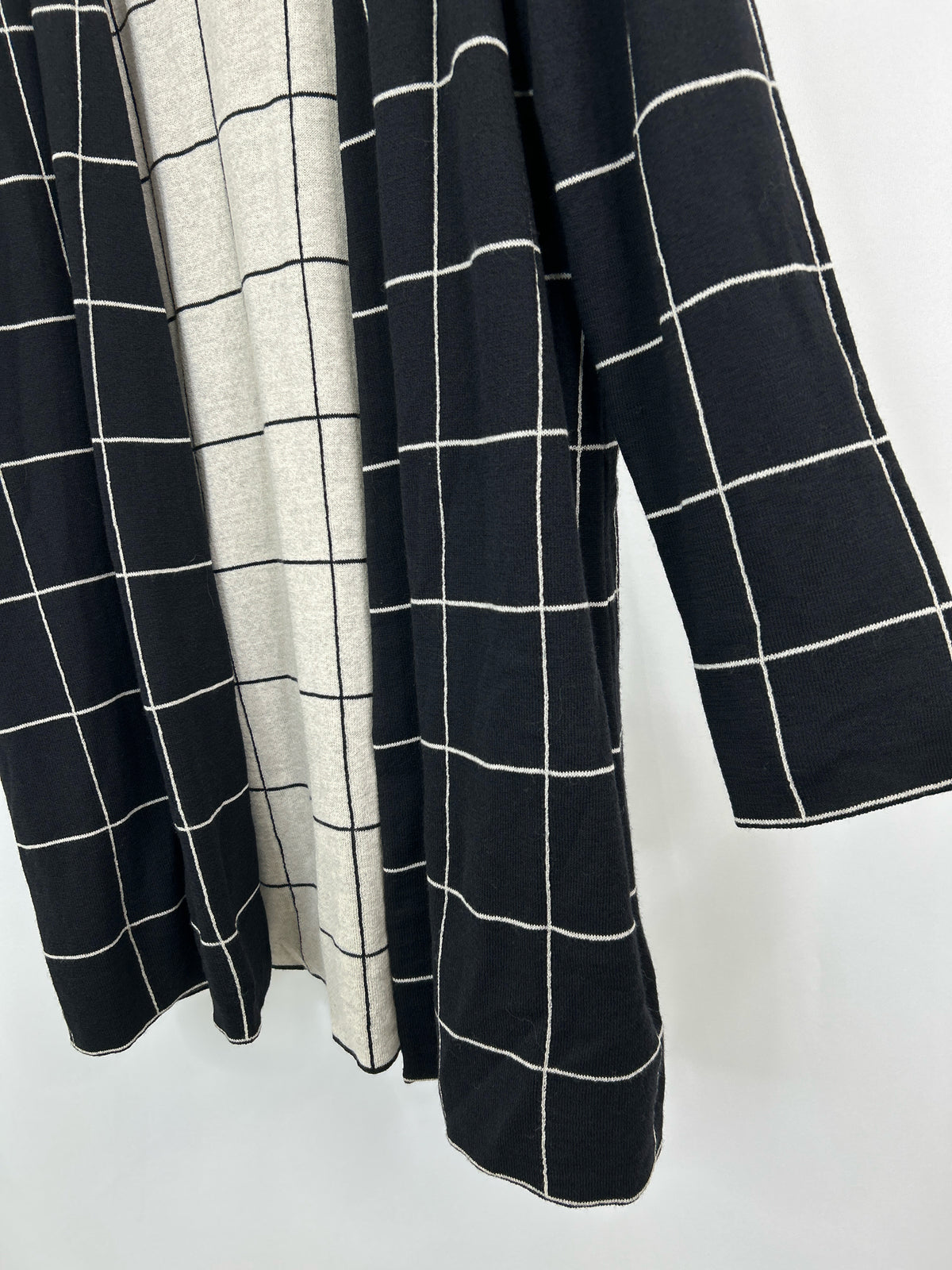 EILEEN FISHER Size L Black & White Women Cardigan
