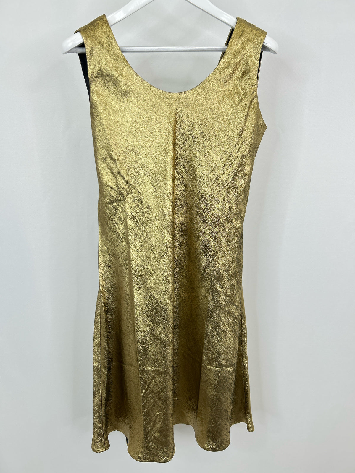 White House Black Market Size 10 gold metallic Women Dress
