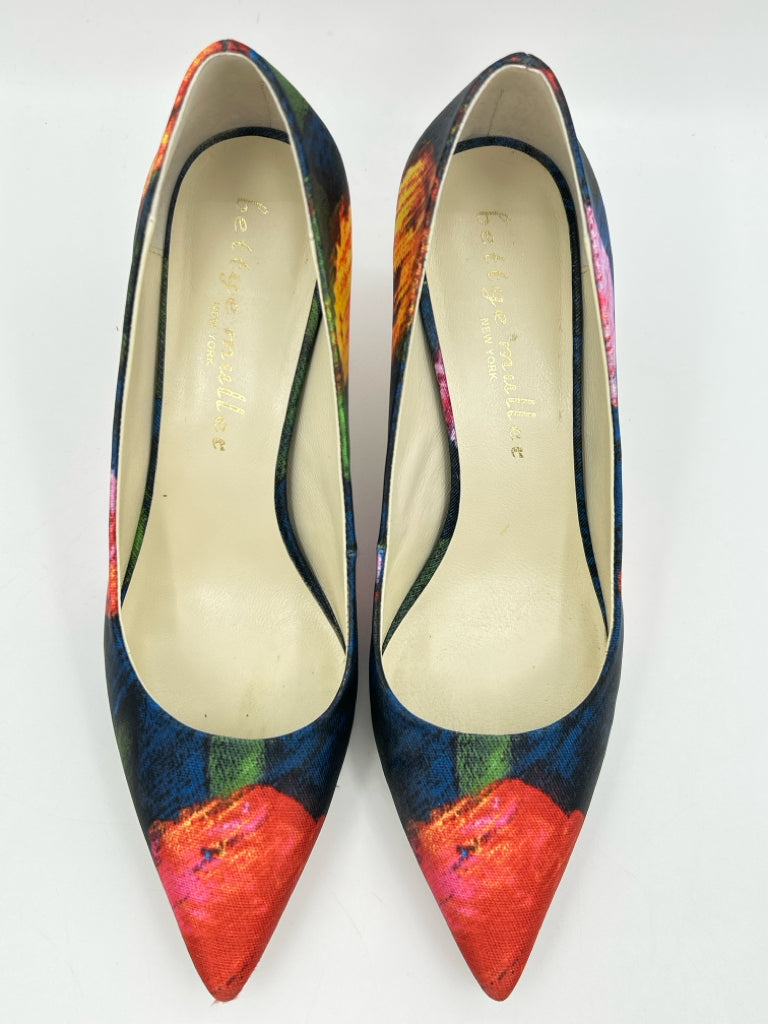 BETTYE MULLER Size 7M Multi-Color Silk Pumps