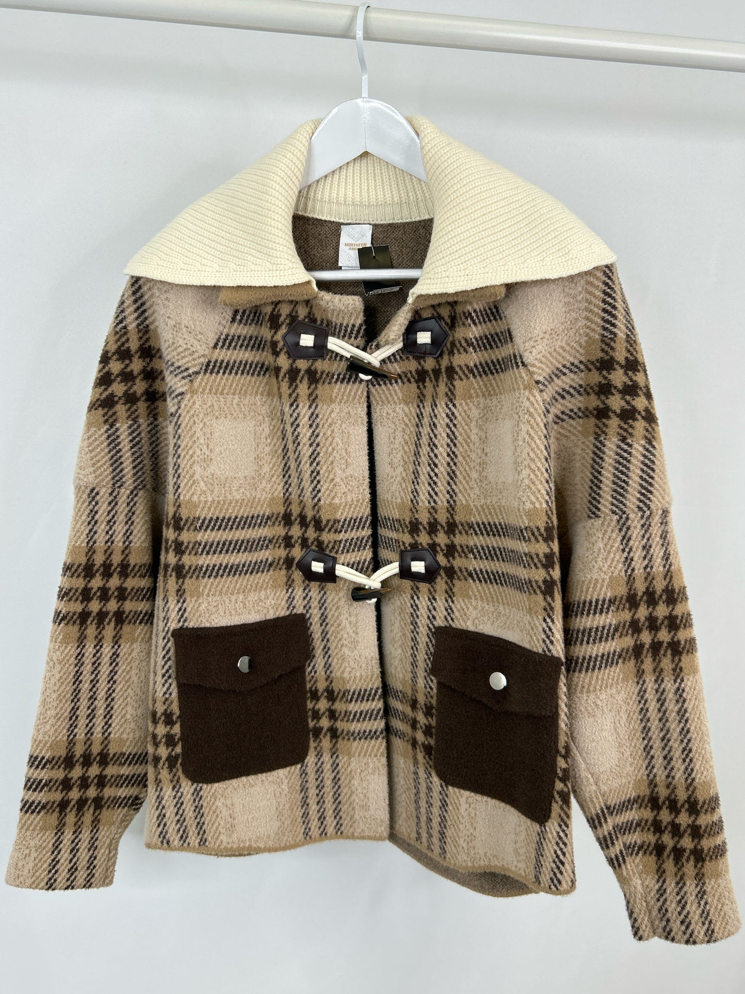 NORTHERN ANGEL Size L Beige and Tan Women Jacket