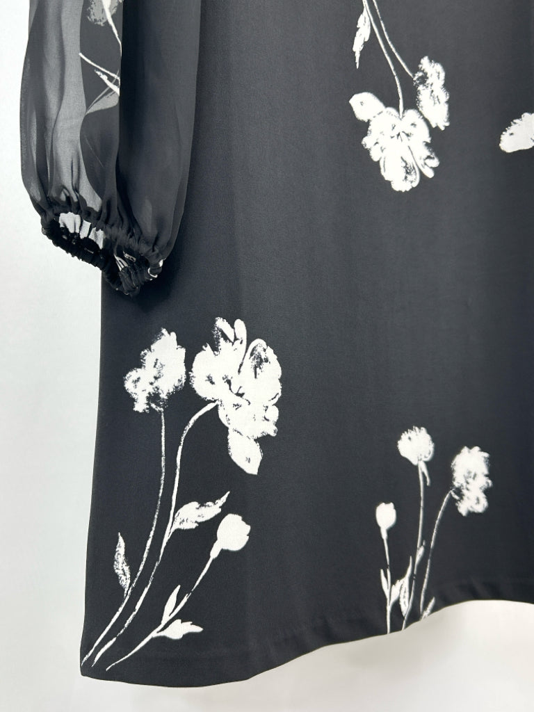 White House Black Market Size S Black Print Women's Dress NWT