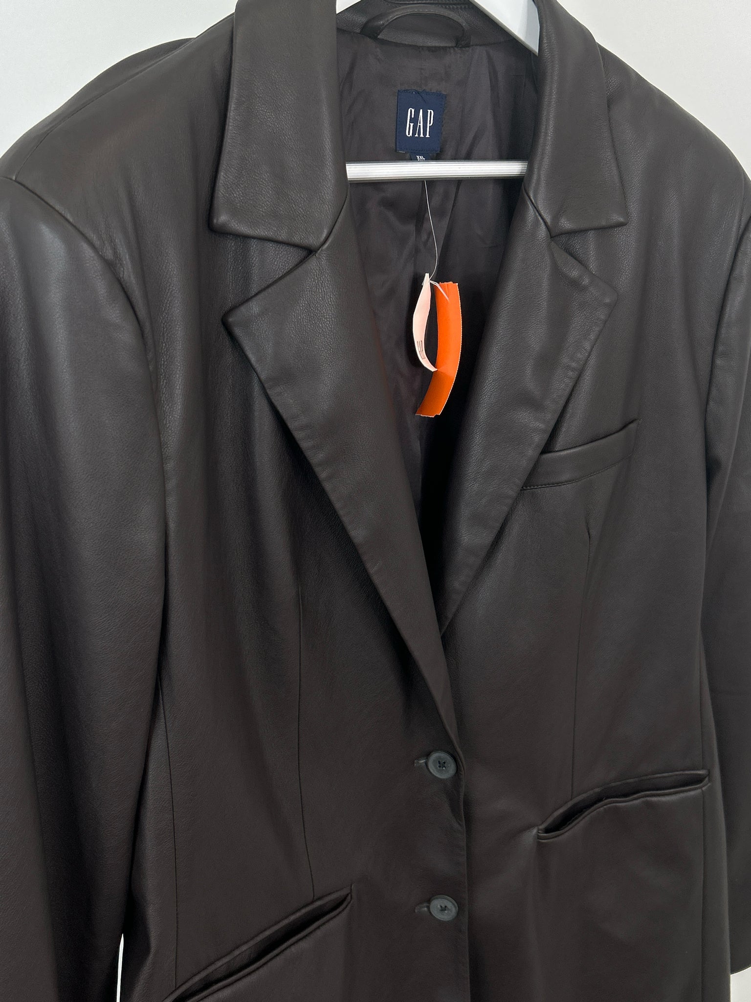 GAP Size XXLT Brown Faux Leather Women Jacket NWT