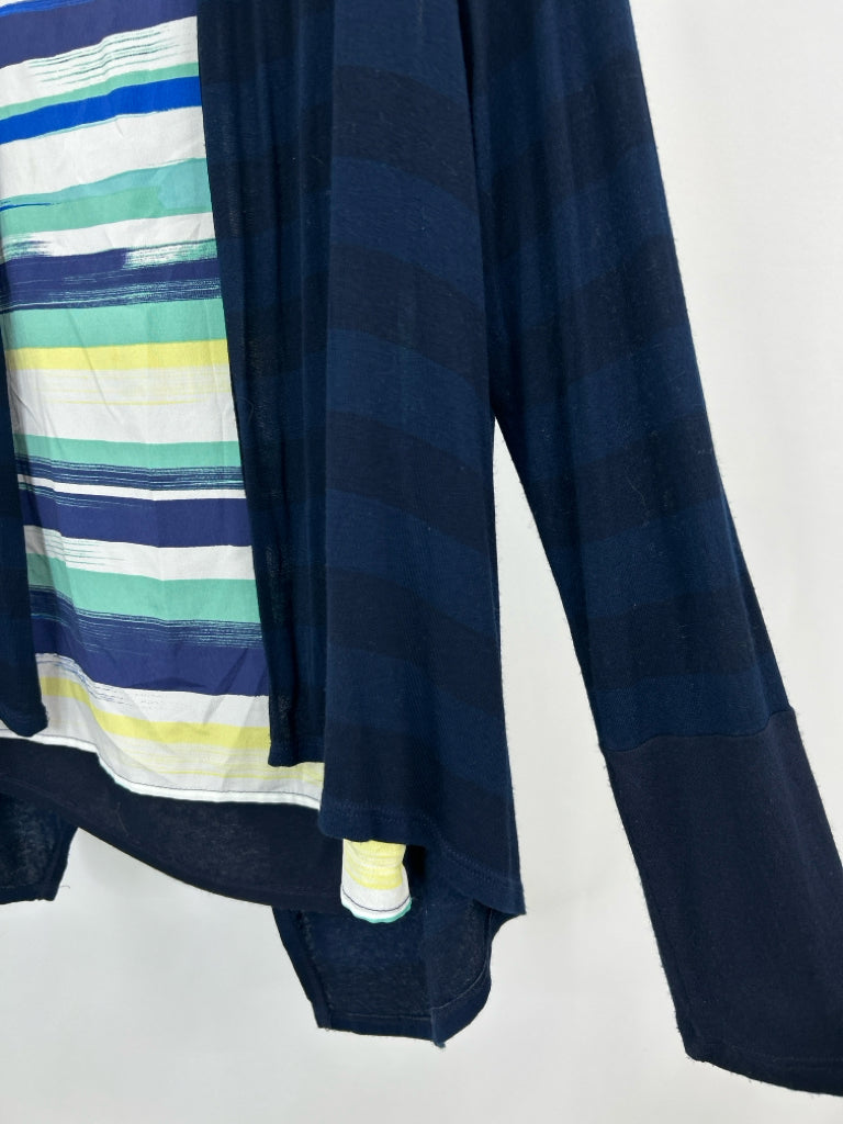 PER UNA Size 14 Navy Print Women's 2-piece Set