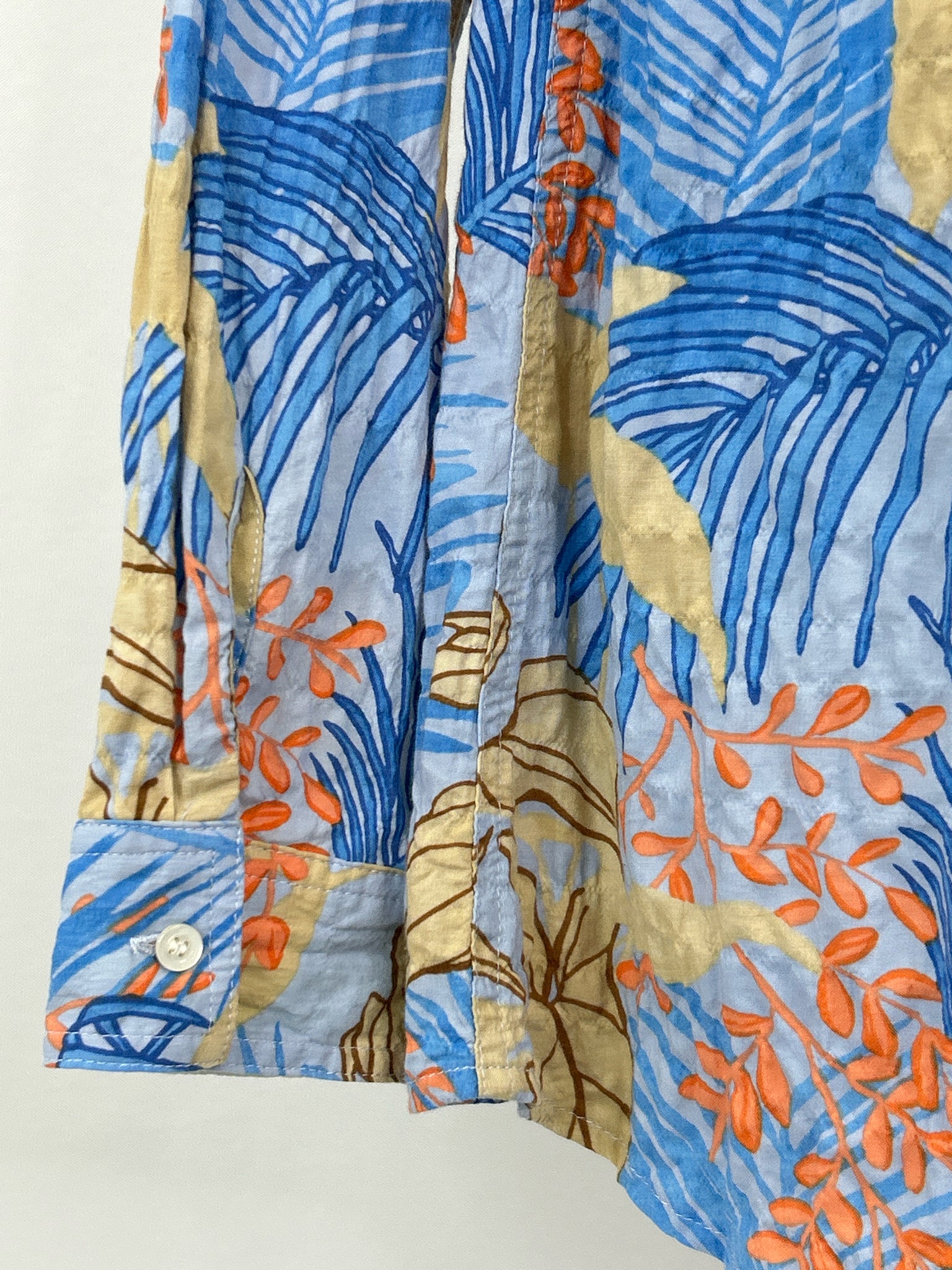 J MCLAUGHLIN Size L Blue Print Women's Shirt