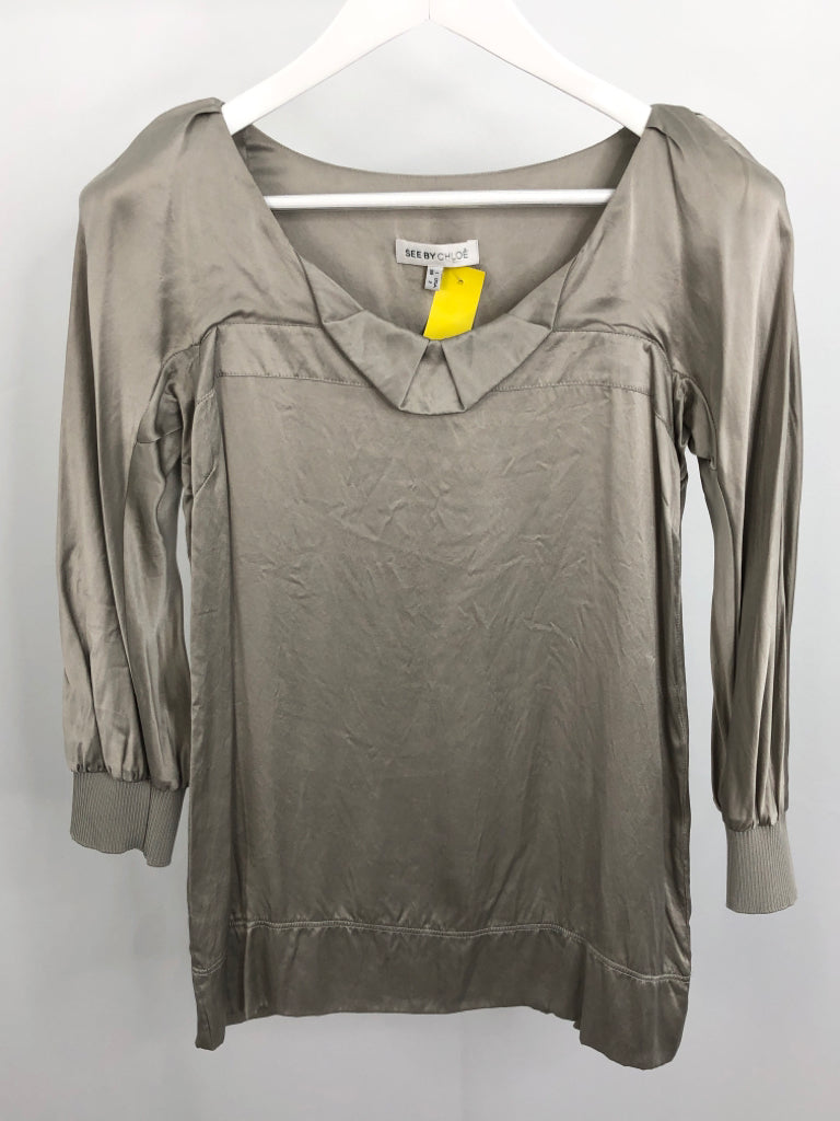 SEE BY CHLOE Women Size 2 Pewter Top