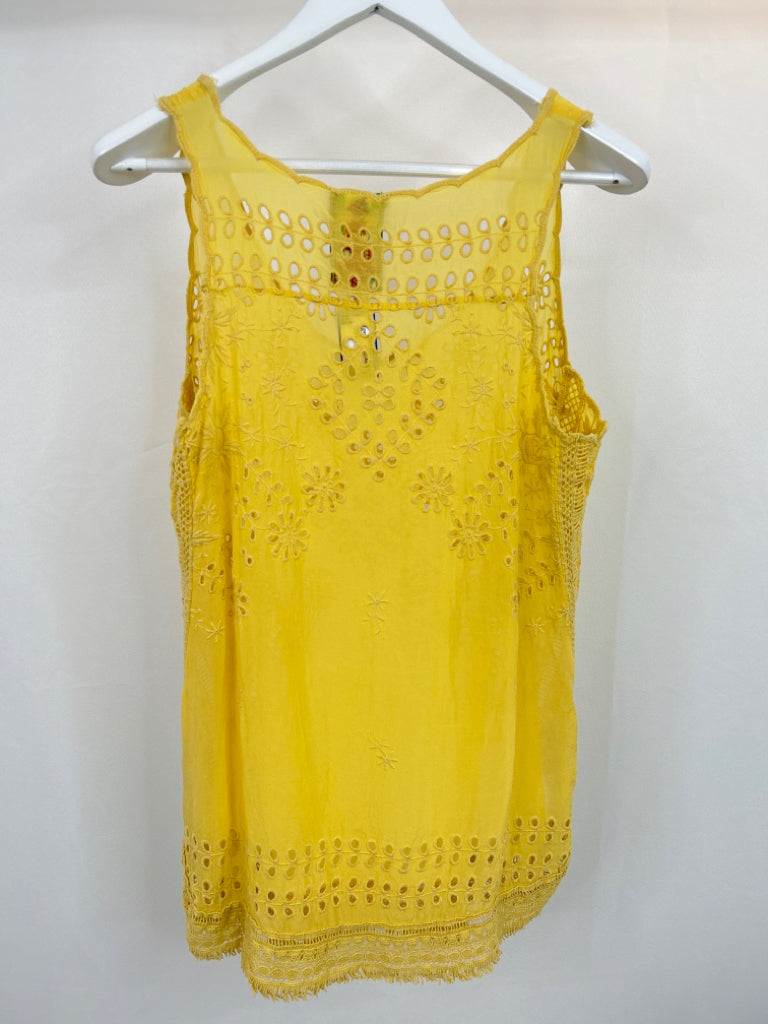 JOHNNY WAS Women Size S Yellow Top