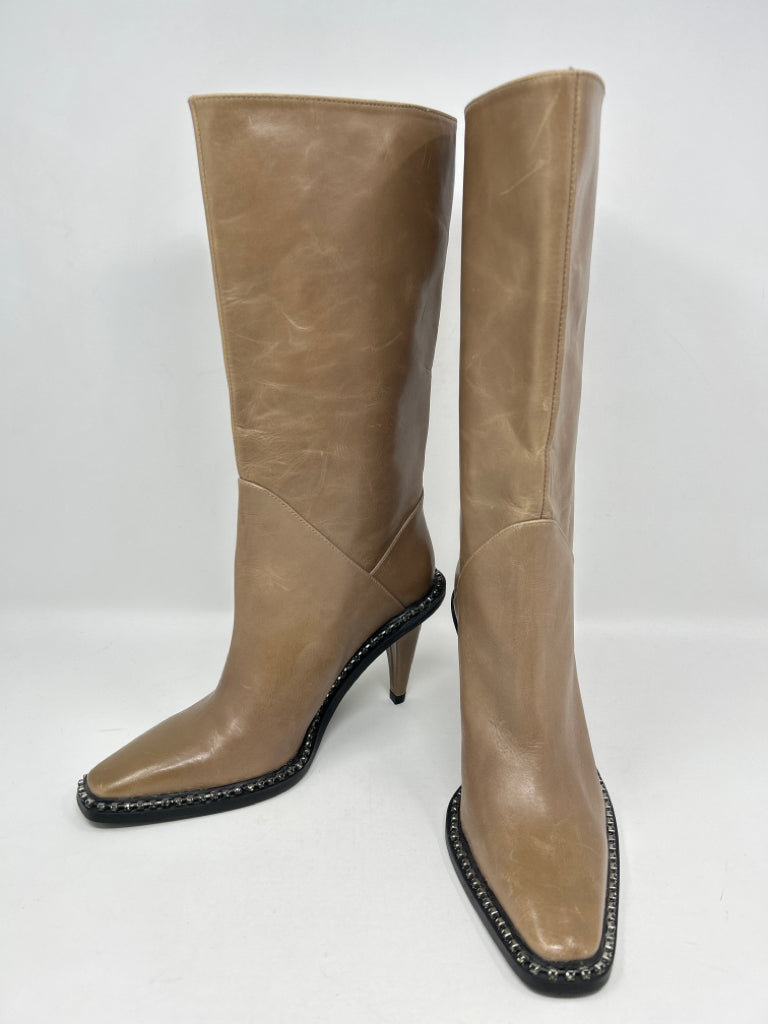 Zara brown leather clearance boots