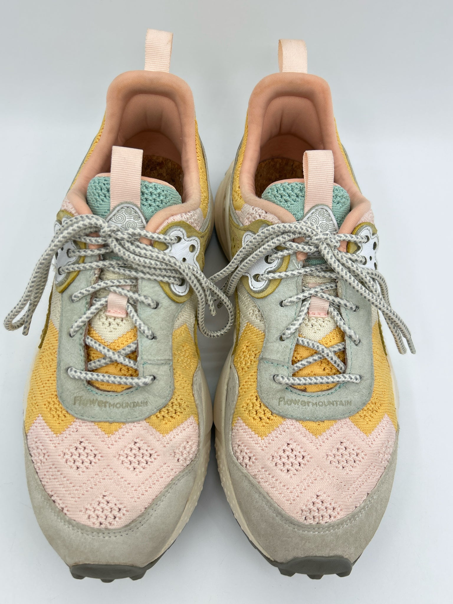 Flower Mountain Size 7.5 Pink and Yellow Women Sneakers