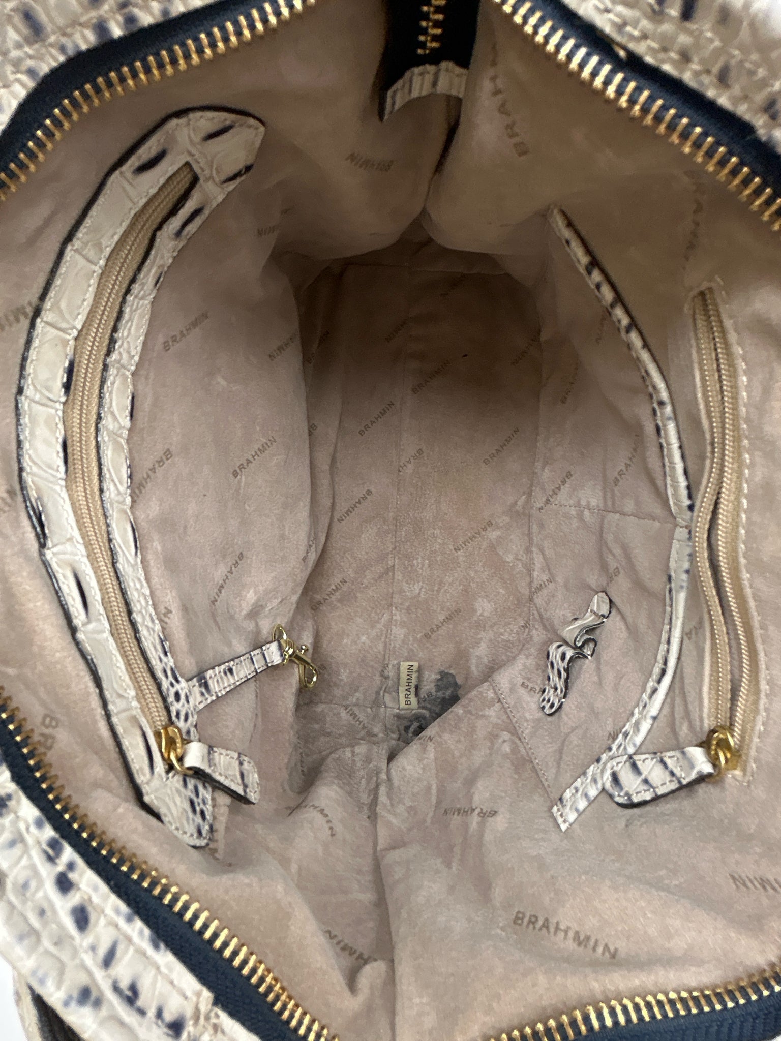 BRAHMIN WHITE AND NAVY Women Purse