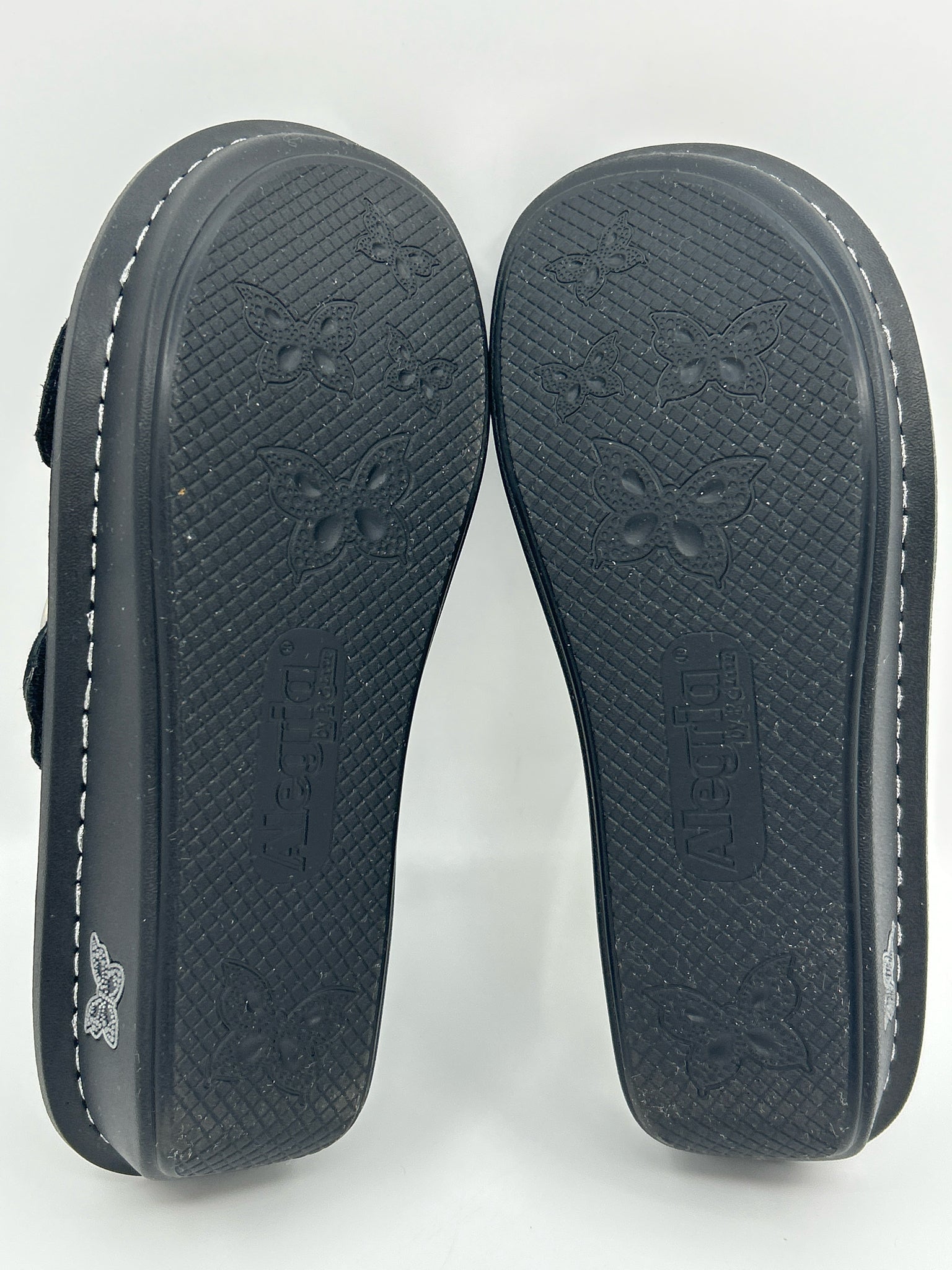 ALEGRIA Size 36 Black and Silver Women Sandal