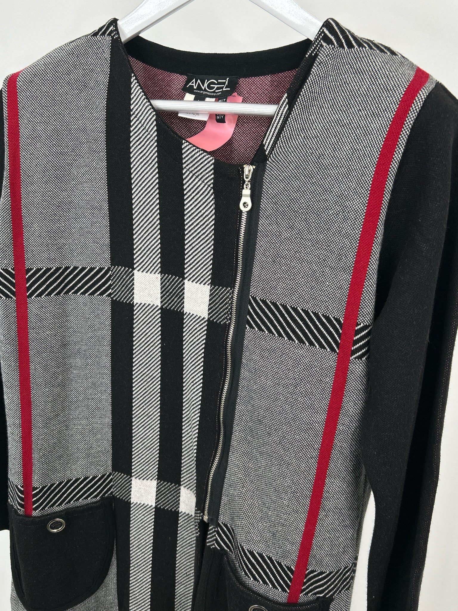ANGEL APPAREL Size L black and red Women Cardigan