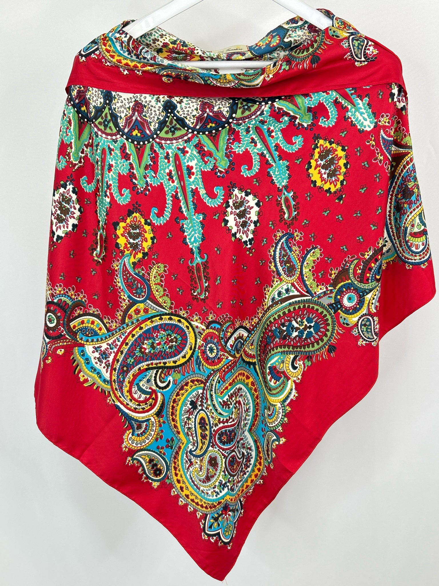 LA FIORENTINA Size One Size Red Print Women Poncho NWT