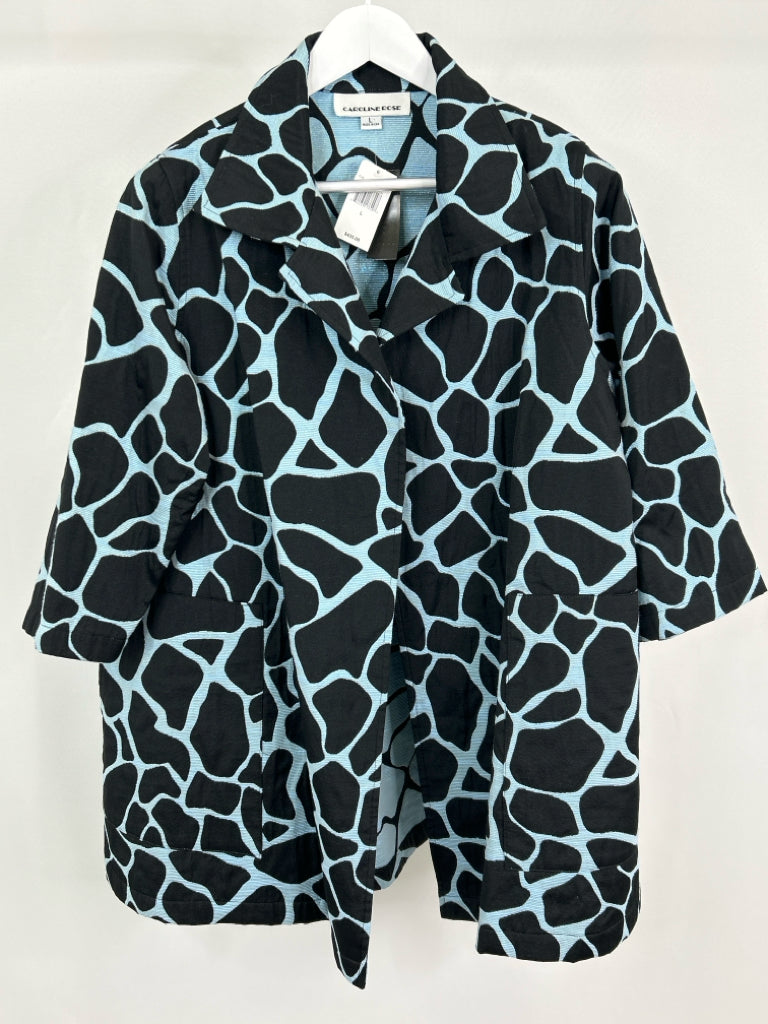 CAROLINE ROSE Women Size L Black and Blue Jacket NWT