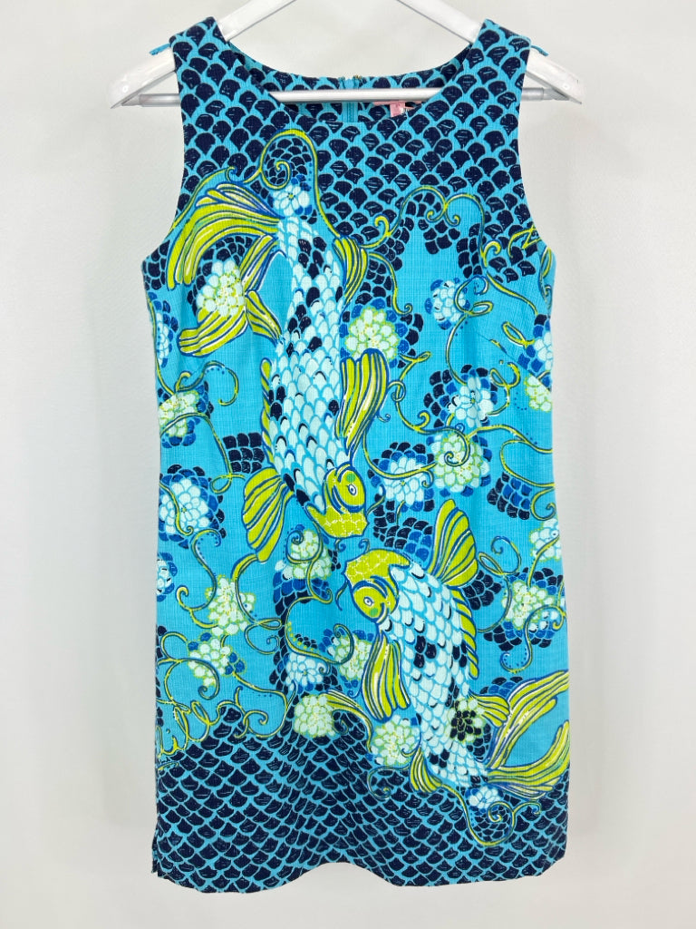 LILLY PULITZER Size 10 turquoise print Women's Dress