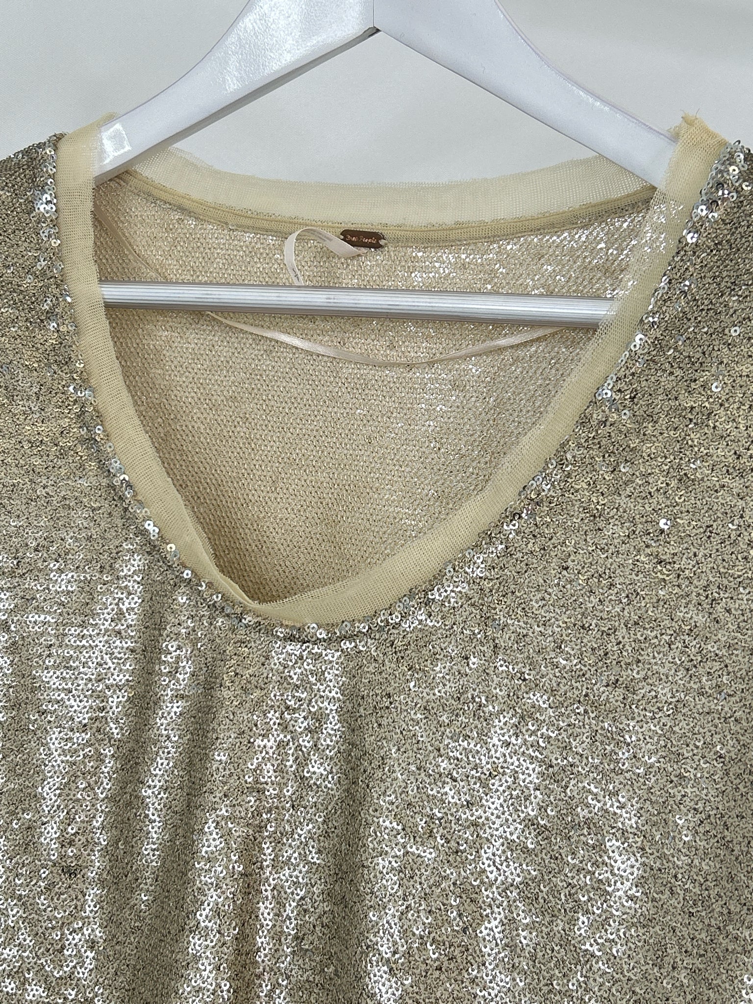 FREE PEOPLE Size S Gold Women Top