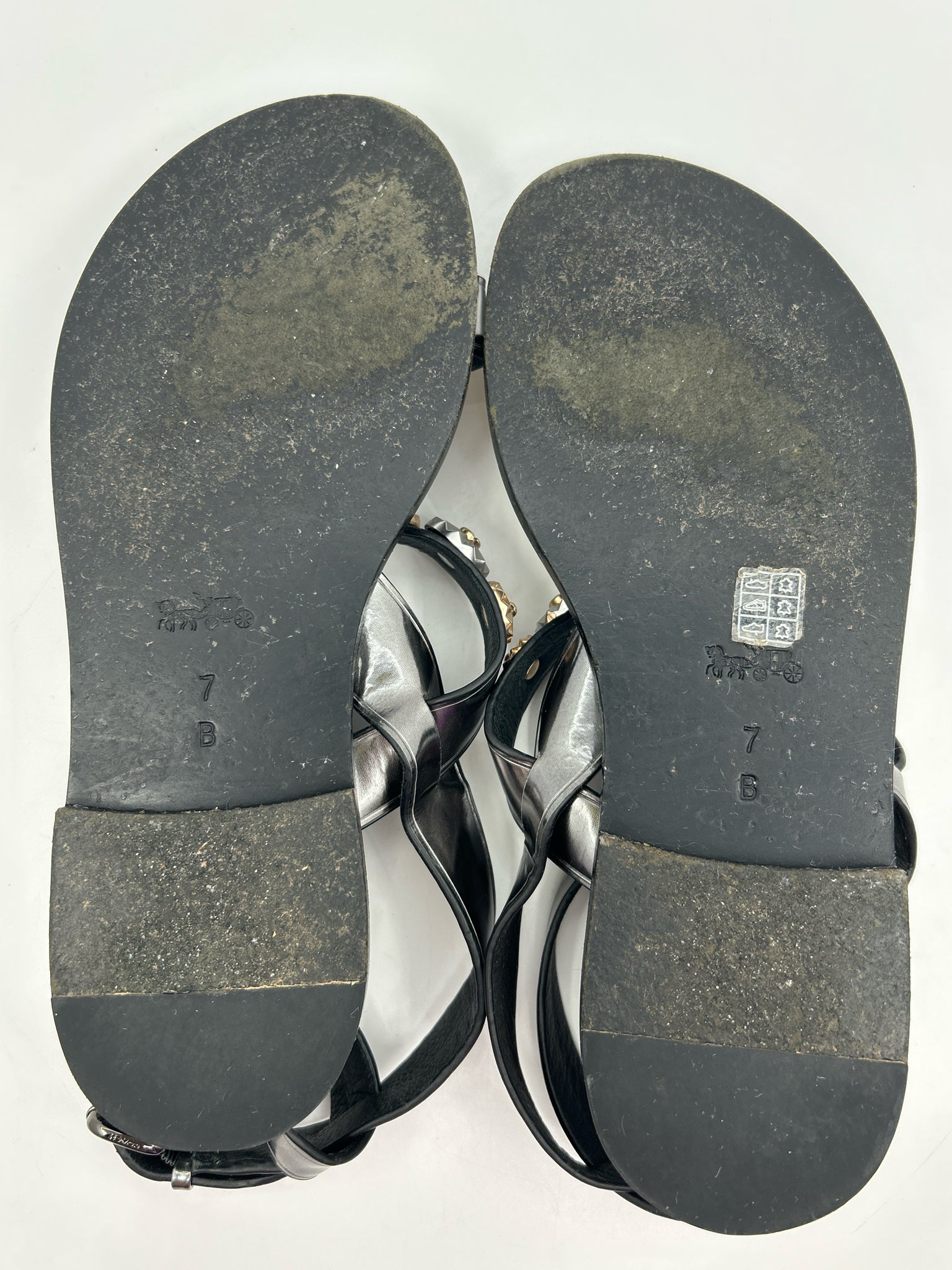 Coach Size 7B Silver Metallic Women Sandal