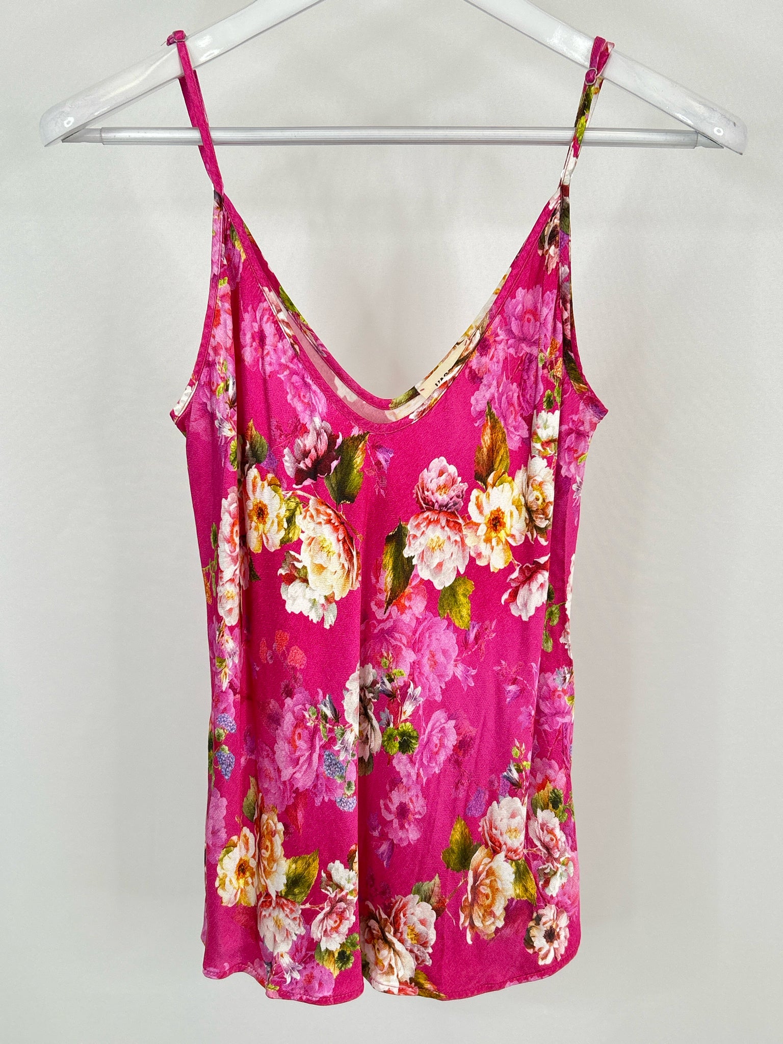L'AGENCE Size M Fuschia Print Women Tank Top