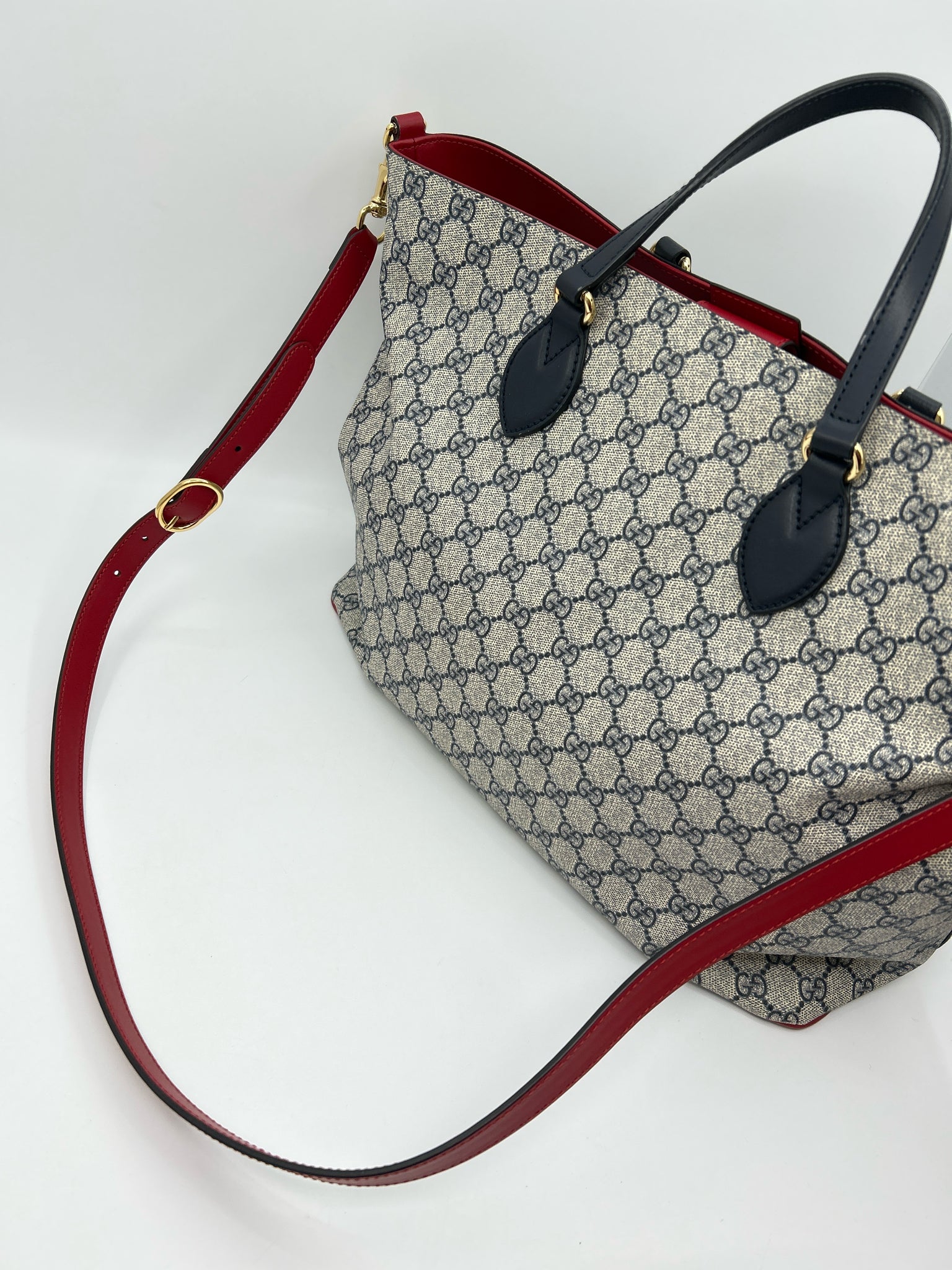 GUCCI NAVY AND RED Women Tote