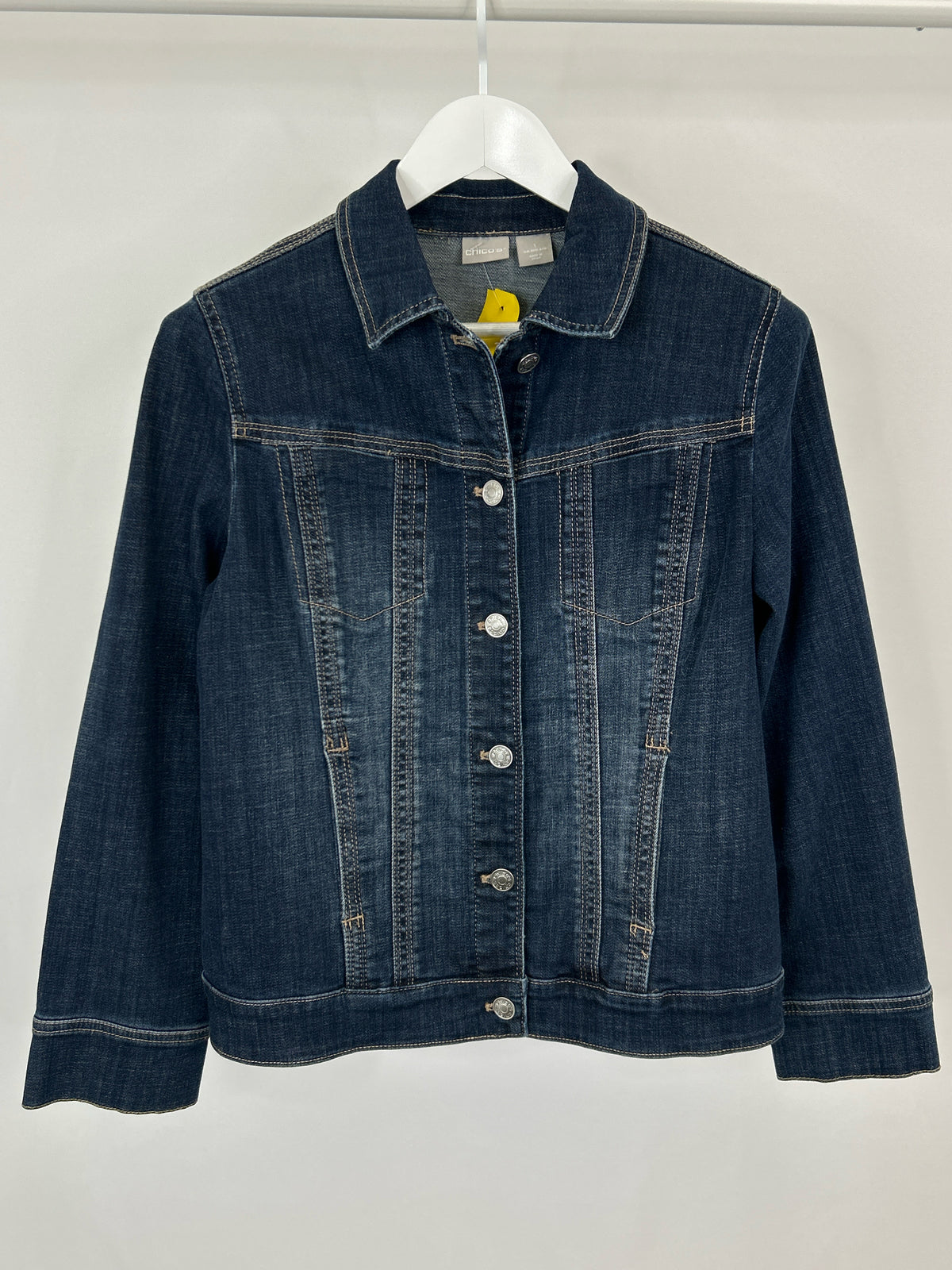 CHICO'S Size 8/10 BLUE DENIM Women Jacket