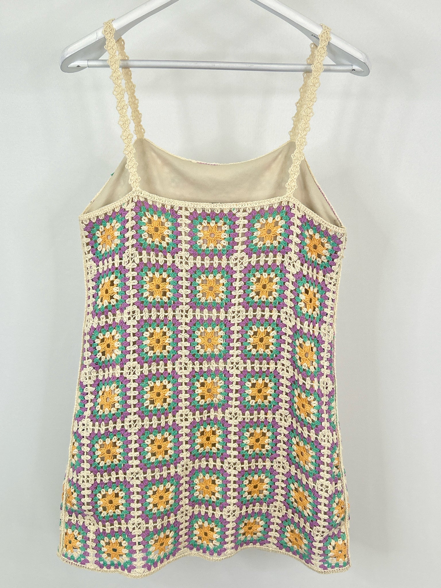ZARA Size S CREAM AND PURPLE Women Dress