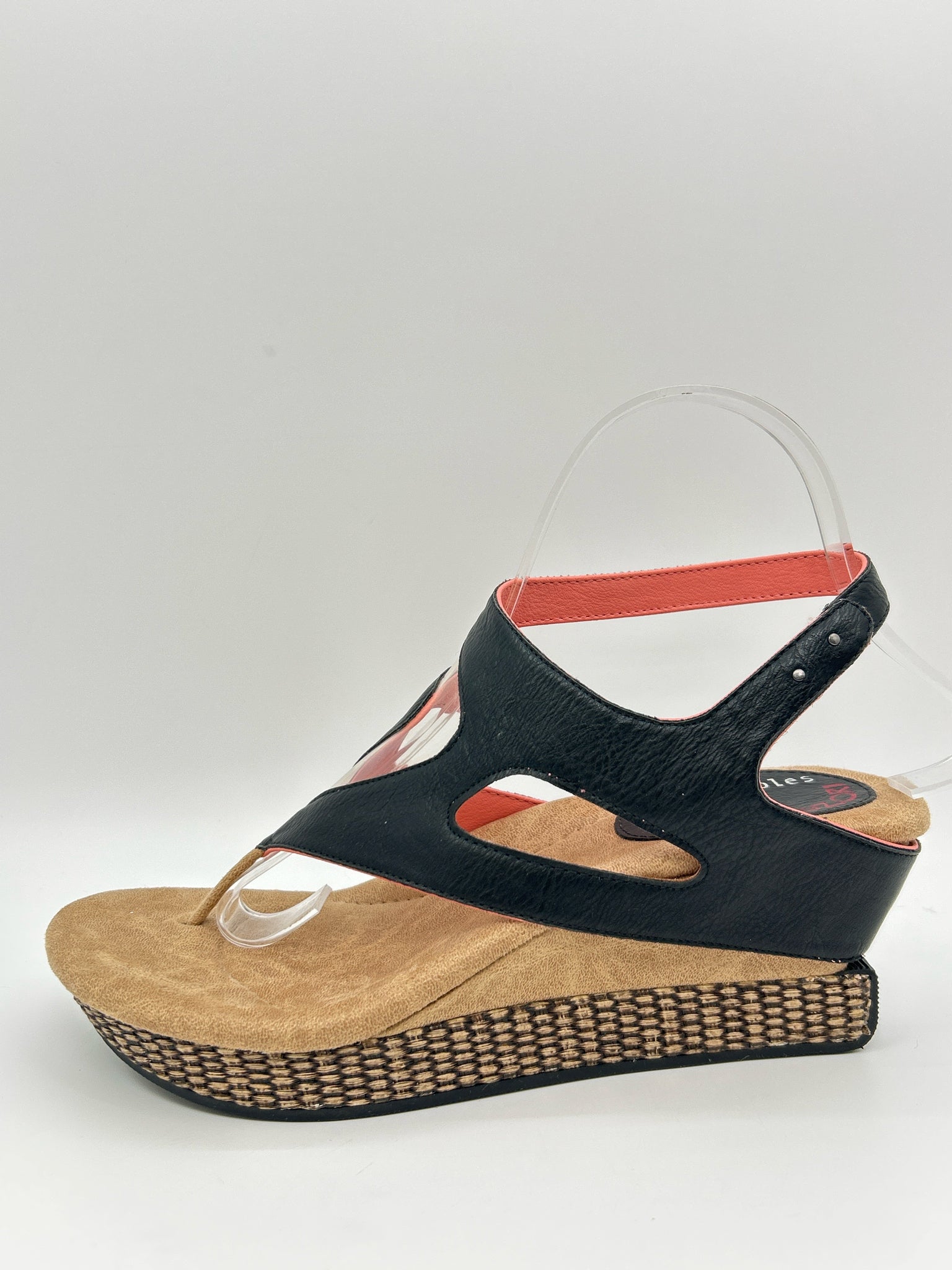 Modzori Size 8 CORAL AND BLACK Women Sandal