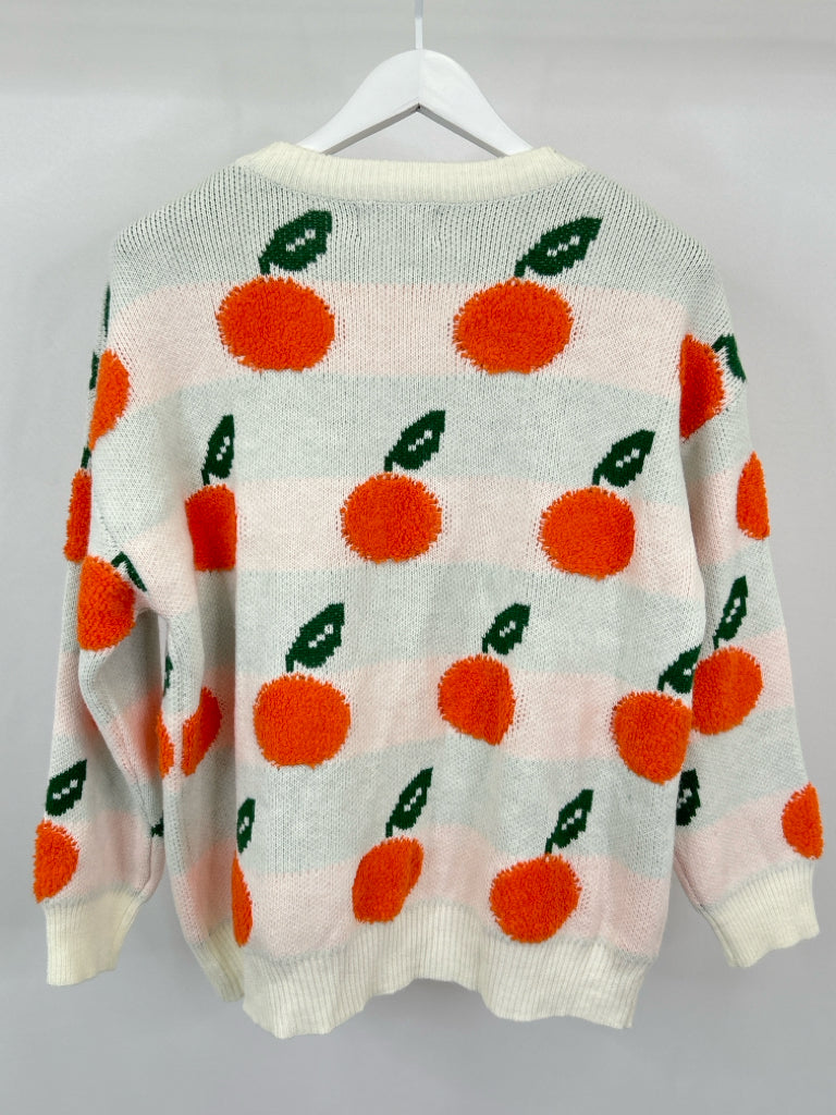 CIDER Women Size M White and Orange Sweater NWT