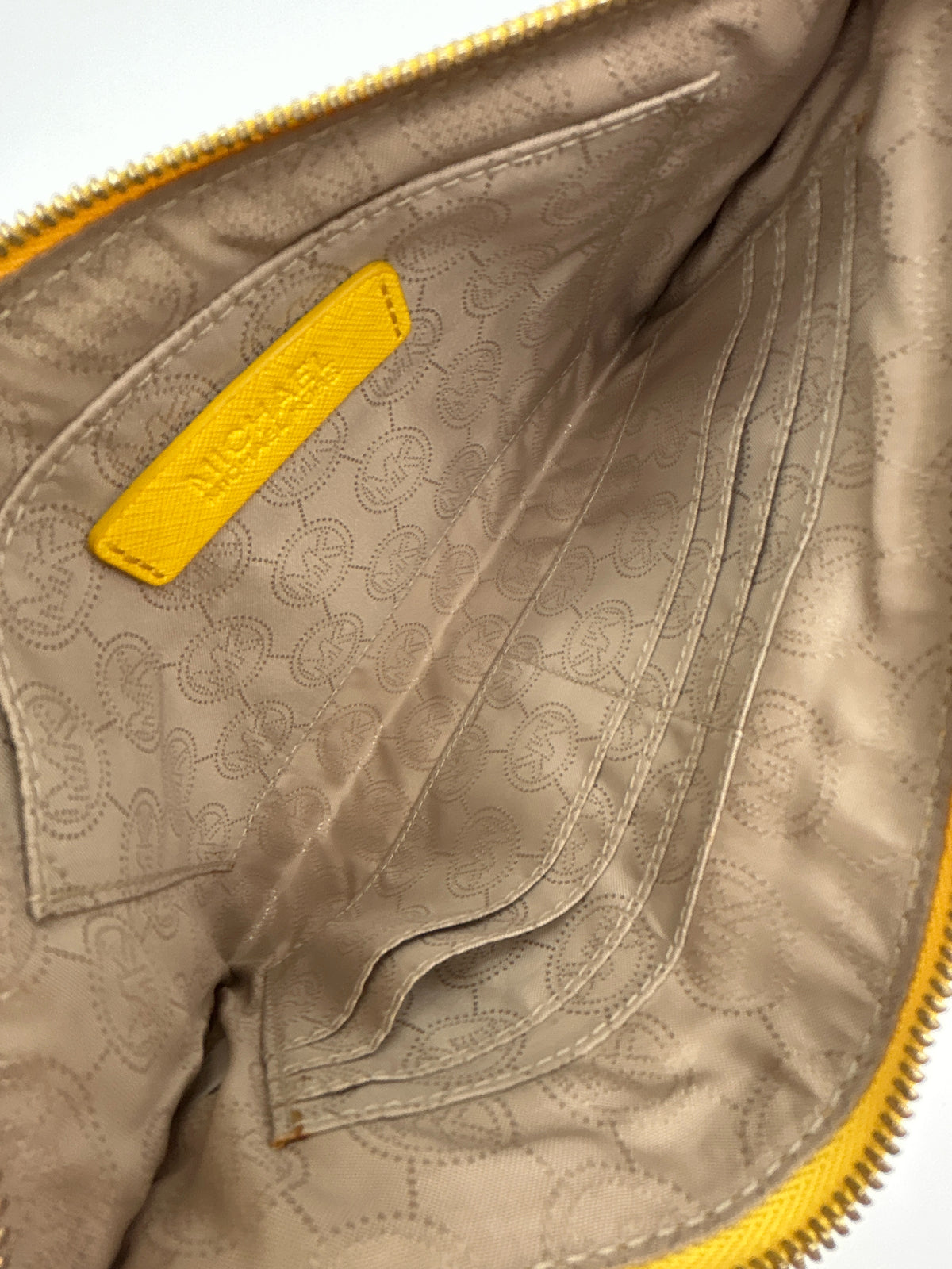 MICHAEL KORS Yellow Striped Women Wristlet