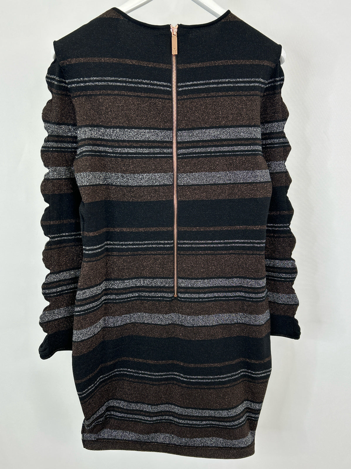 TED BAKER Size S black striped Women Dress